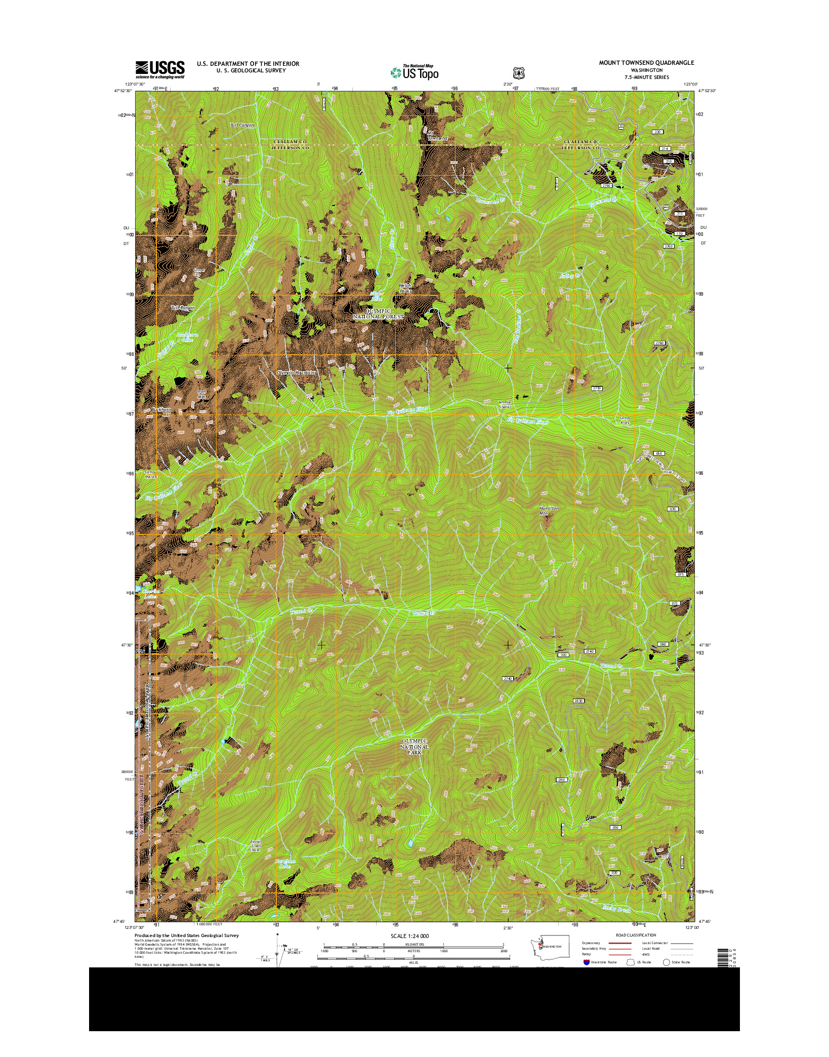 USGS US TOPO 7.5-MINUTE MAP FOR MOUNT TOWNSEND, WA 2014