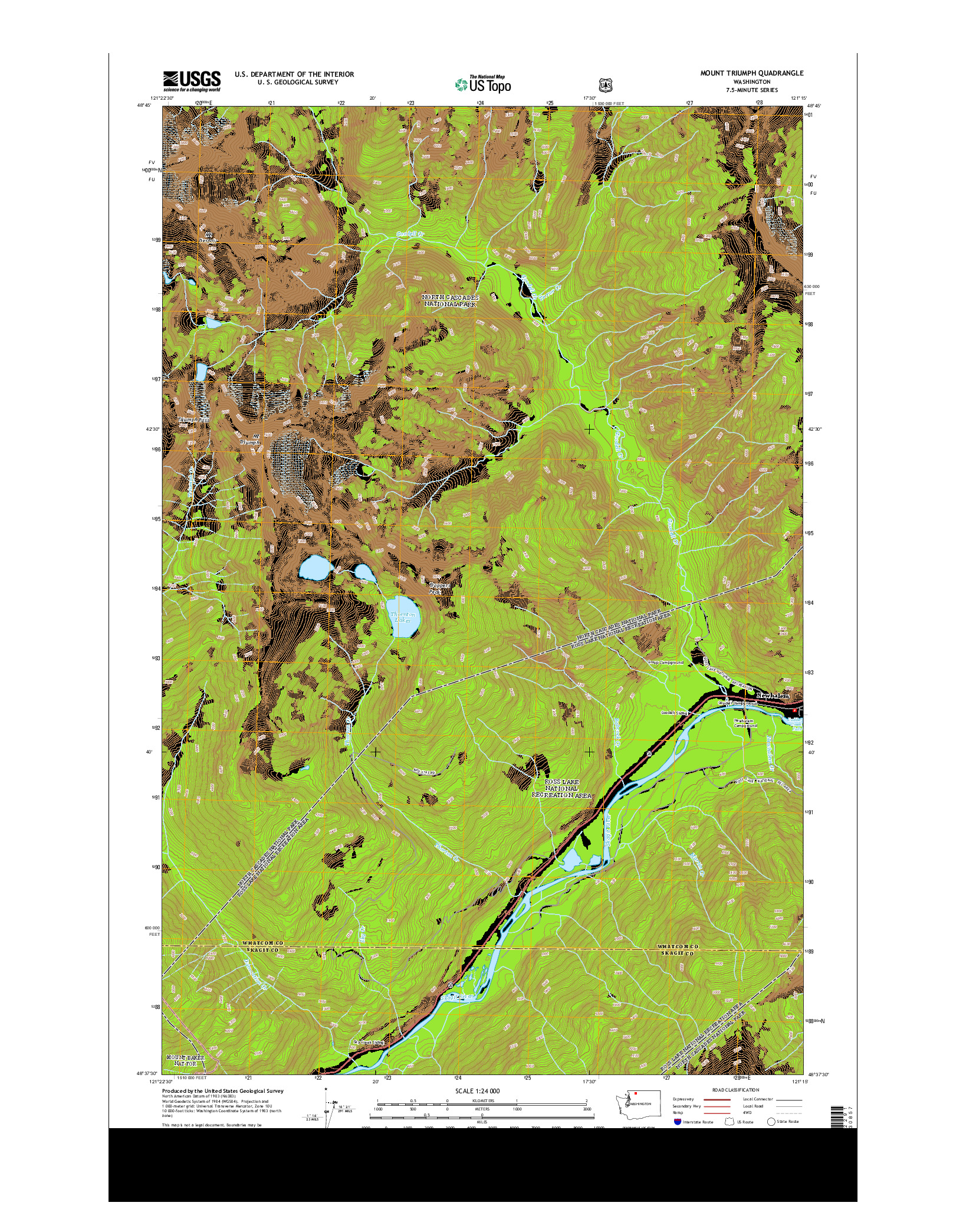 USGS US TOPO 7.5-MINUTE MAP FOR MOUNT TRIUMPH, WA 2014