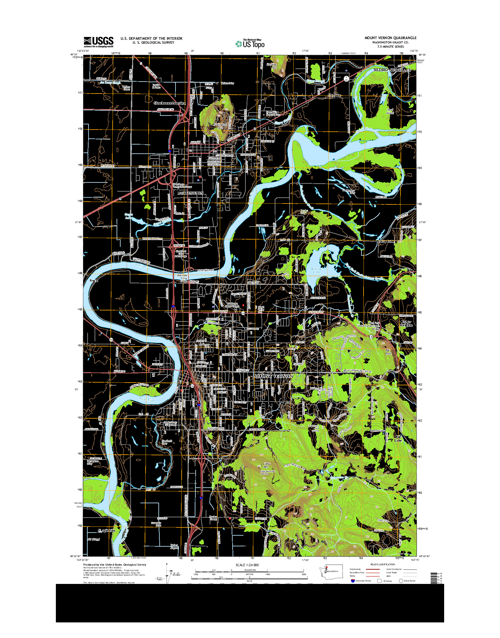 USGS US TOPO 7.5-MINUTE MAP FOR MOUNT VERNON, WA 2014