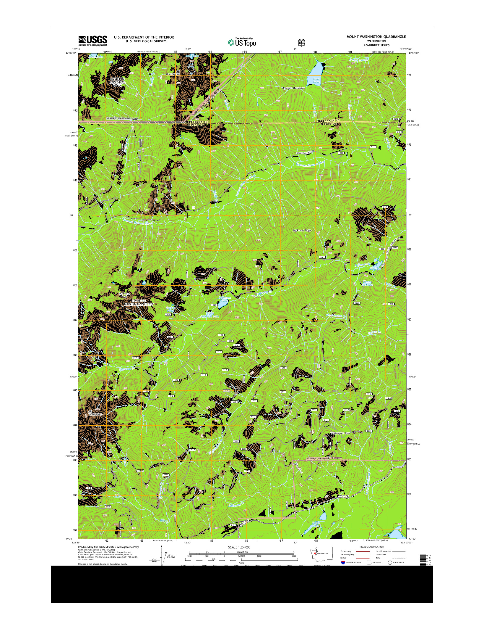 USGS US TOPO 7.5-MINUTE MAP FOR MOUNT WASHINGTON, WA 2014