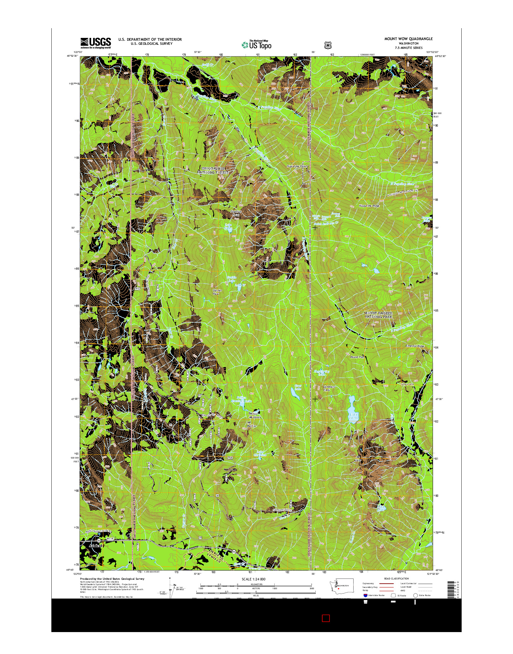 USGS US TOPO 7.5-MINUTE MAP FOR MOUNT WOW, WA 2014