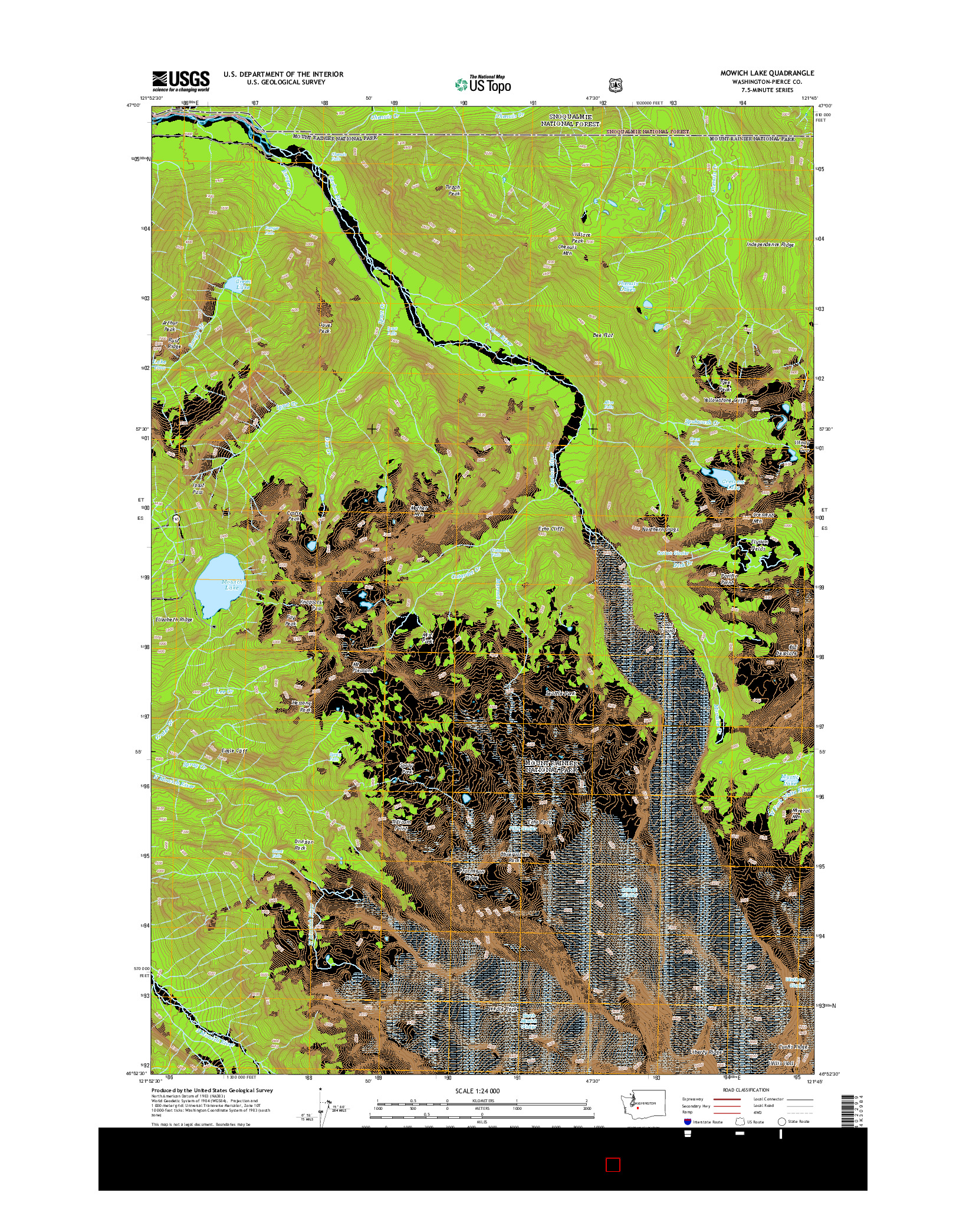 USGS US TOPO 7.5-MINUTE MAP FOR MOWICH LAKE, WA 2014