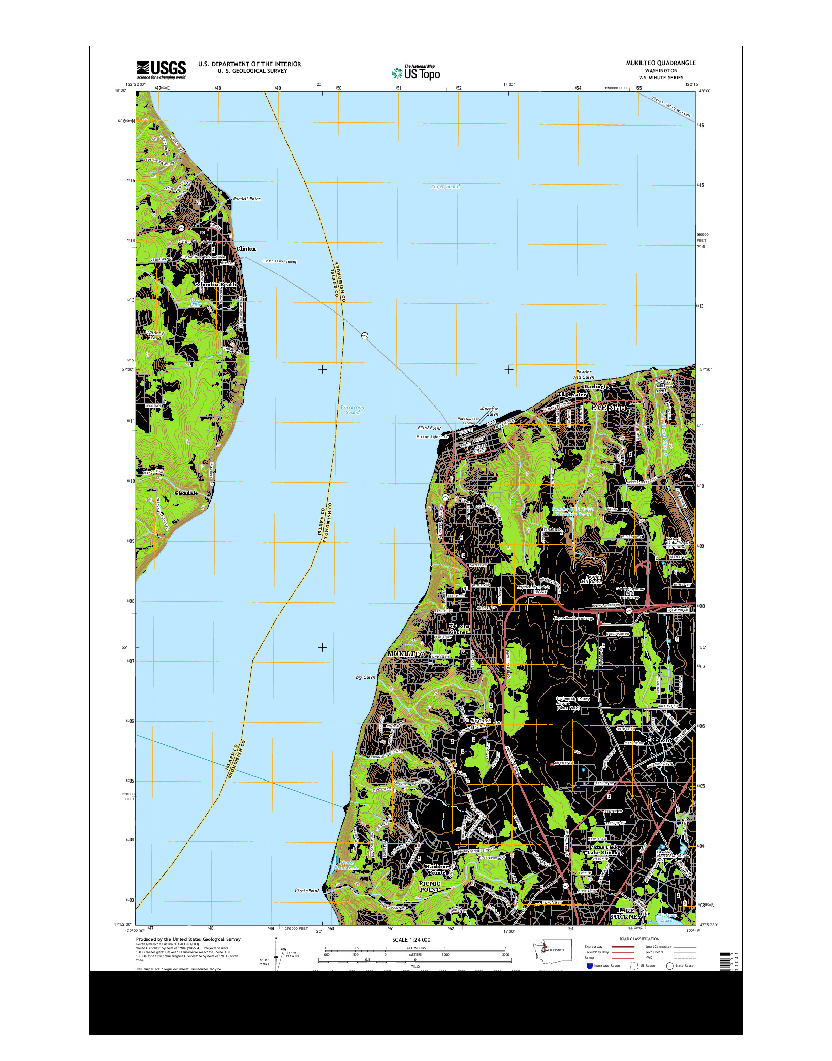 USGS US TOPO 7.5-MINUTE MAP FOR MUKILTEO, WA 2014