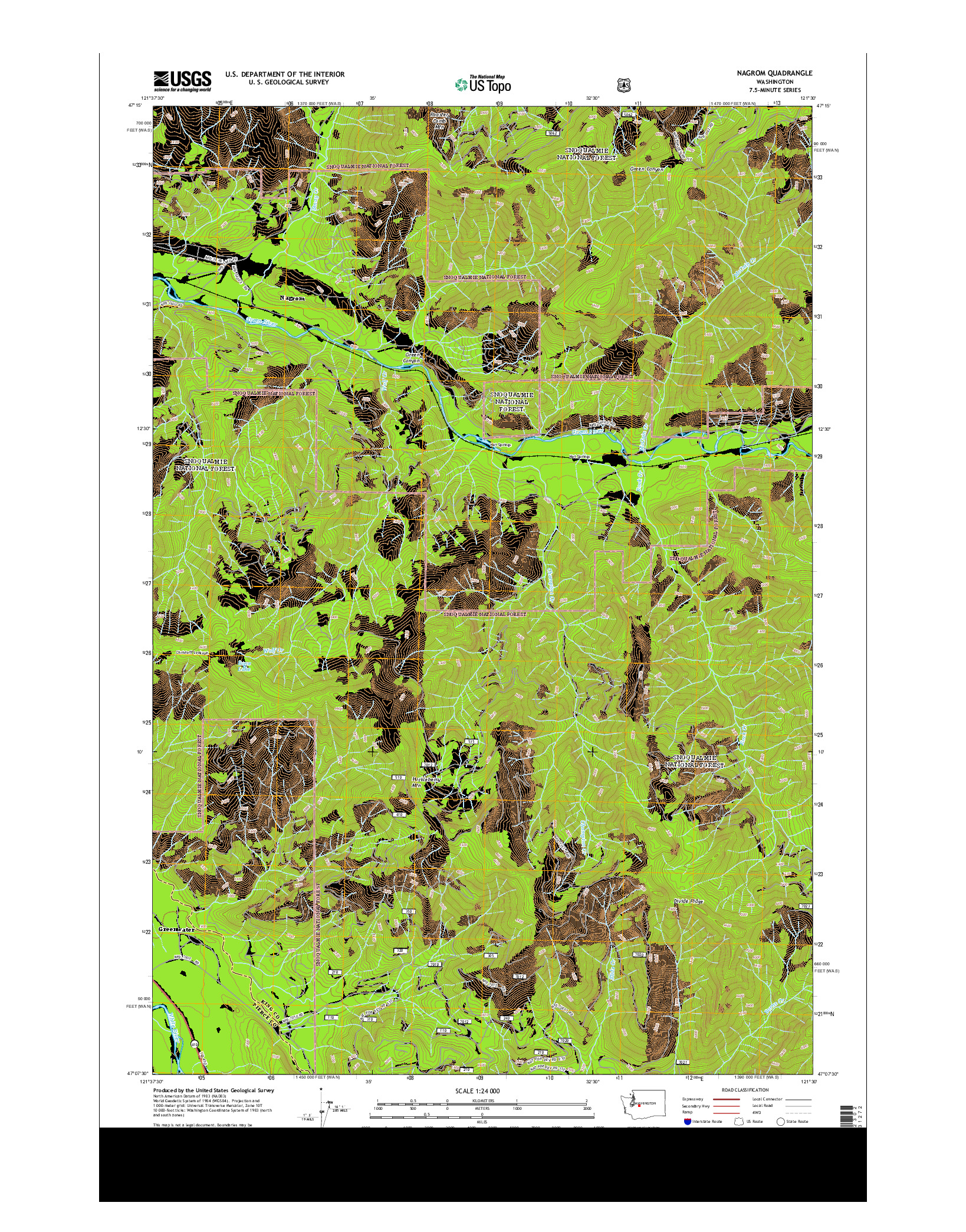 USGS US TOPO 7.5-MINUTE MAP FOR NAGROM, WA 2014