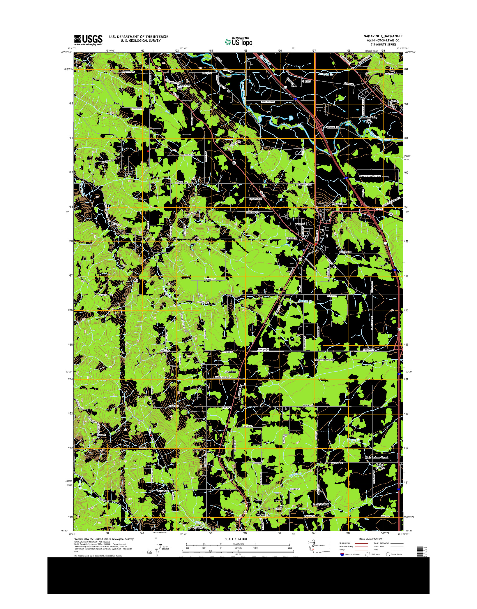 USGS US TOPO 7.5-MINUTE MAP FOR NAPAVINE, WA 2014