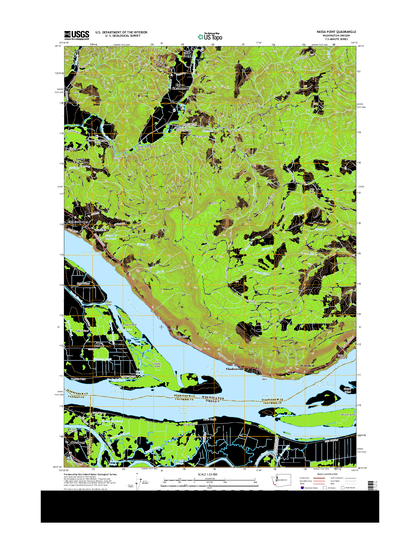 USGS US TOPO 7.5-MINUTE MAP FOR NASSA POINT, WA-OR 2014