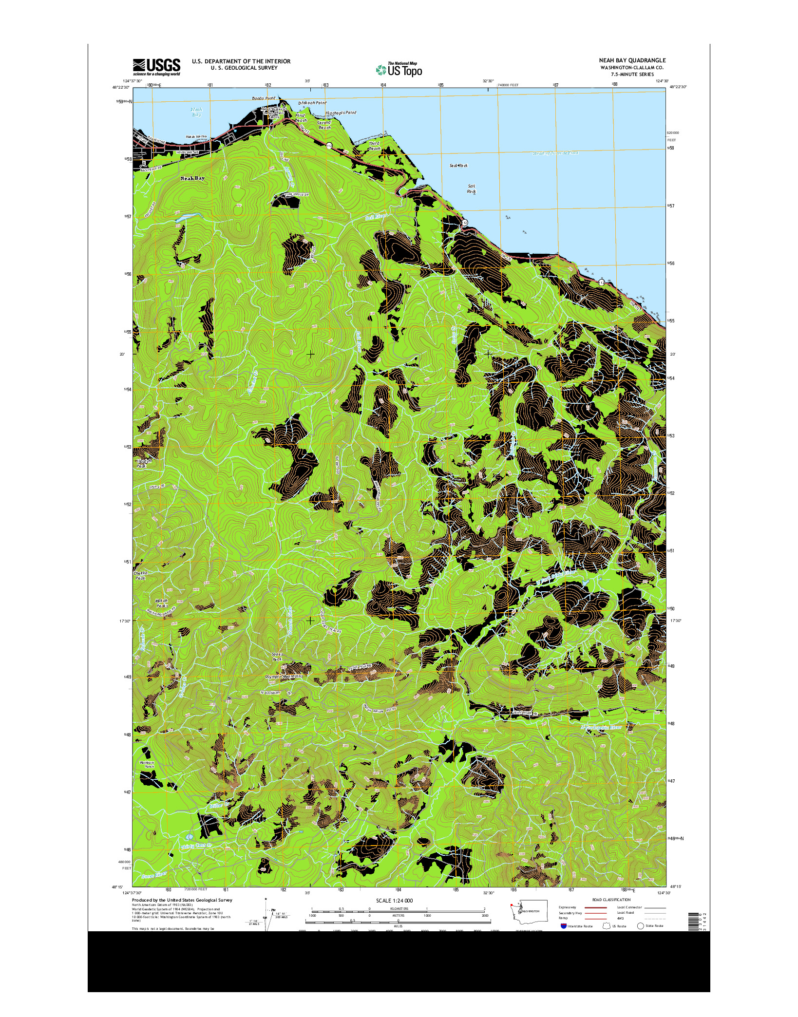 USGS US TOPO 7.5-MINUTE MAP FOR NEAH BAY, WA 2014