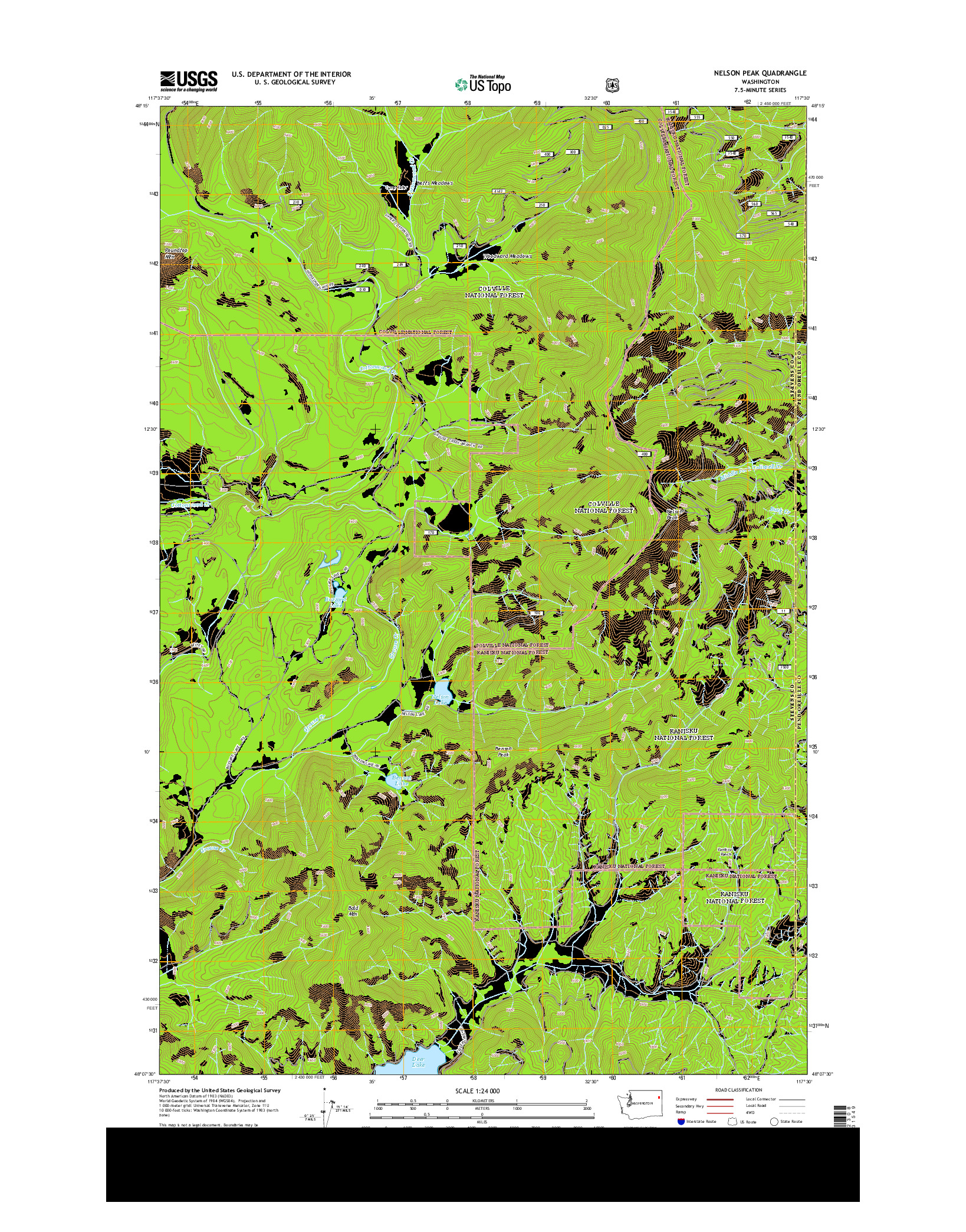 USGS US TOPO 7.5-MINUTE MAP FOR NELSON PEAK, WA 2014