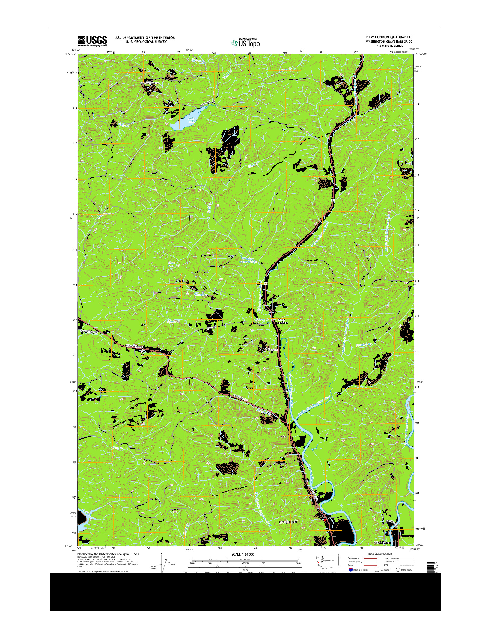 USGS US TOPO 7.5-MINUTE MAP FOR NEW LONDON, WA 2014