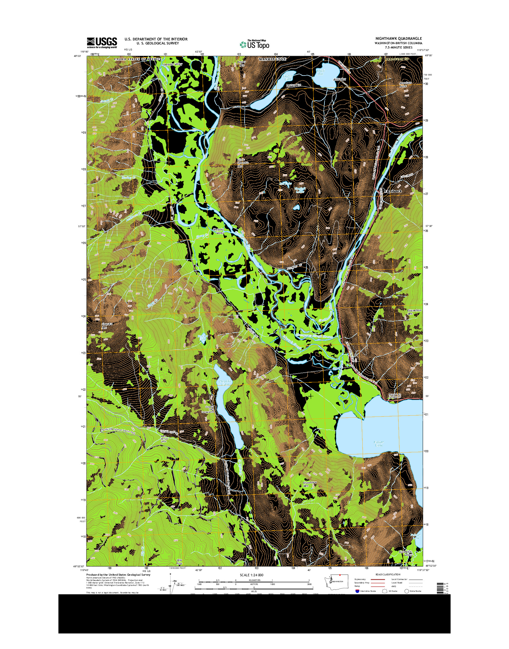 USGS US TOPO 7.5-MINUTE MAP FOR NIGHTHAWK, WA-BC 2014