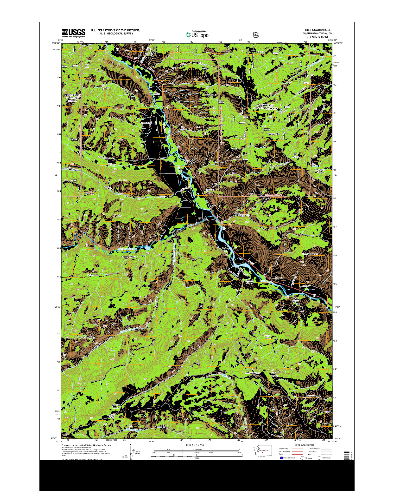 USGS US TOPO 7.5-MINUTE MAP FOR NILE, WA 2014