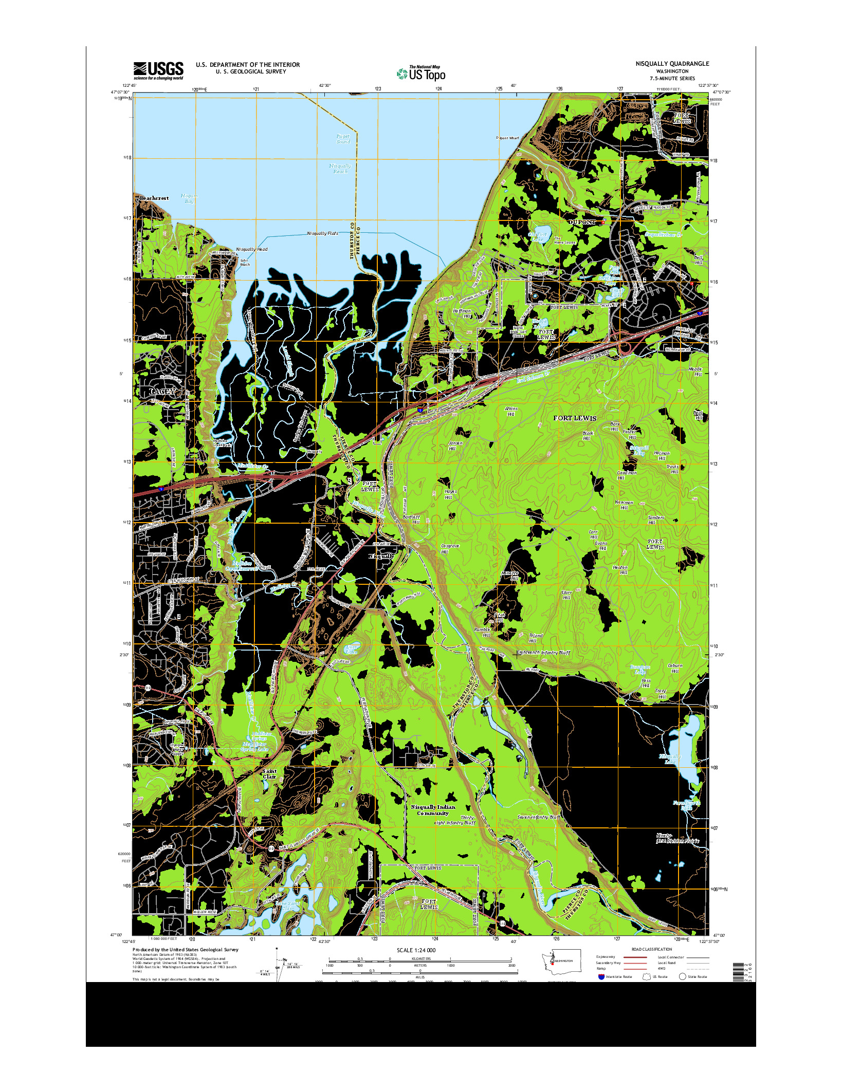 USGS US TOPO 7.5-MINUTE MAP FOR NISQUALLY, WA 2014