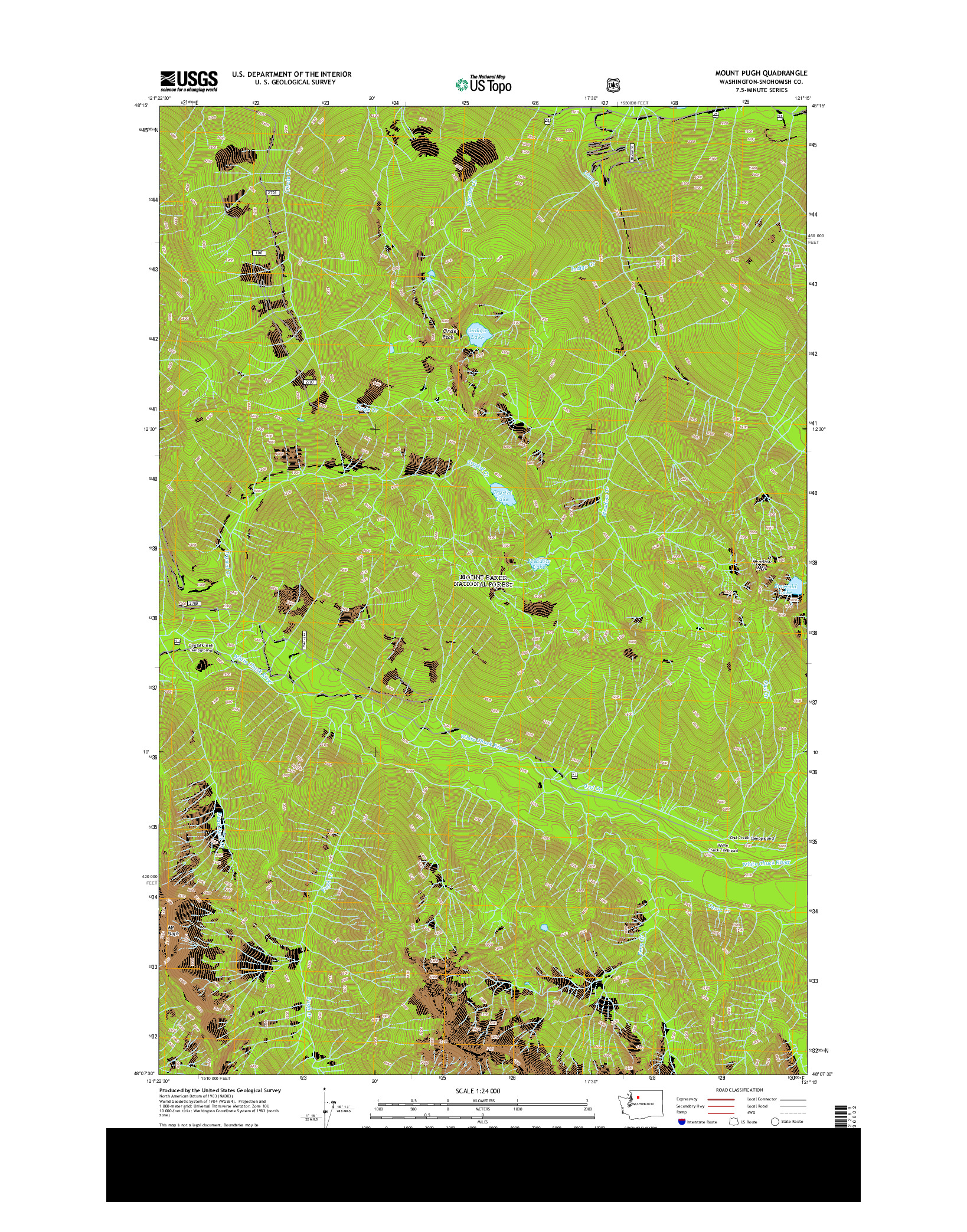 USGS US TOPO 7.5-MINUTE MAP FOR MOUNT PUGH, WA 2014