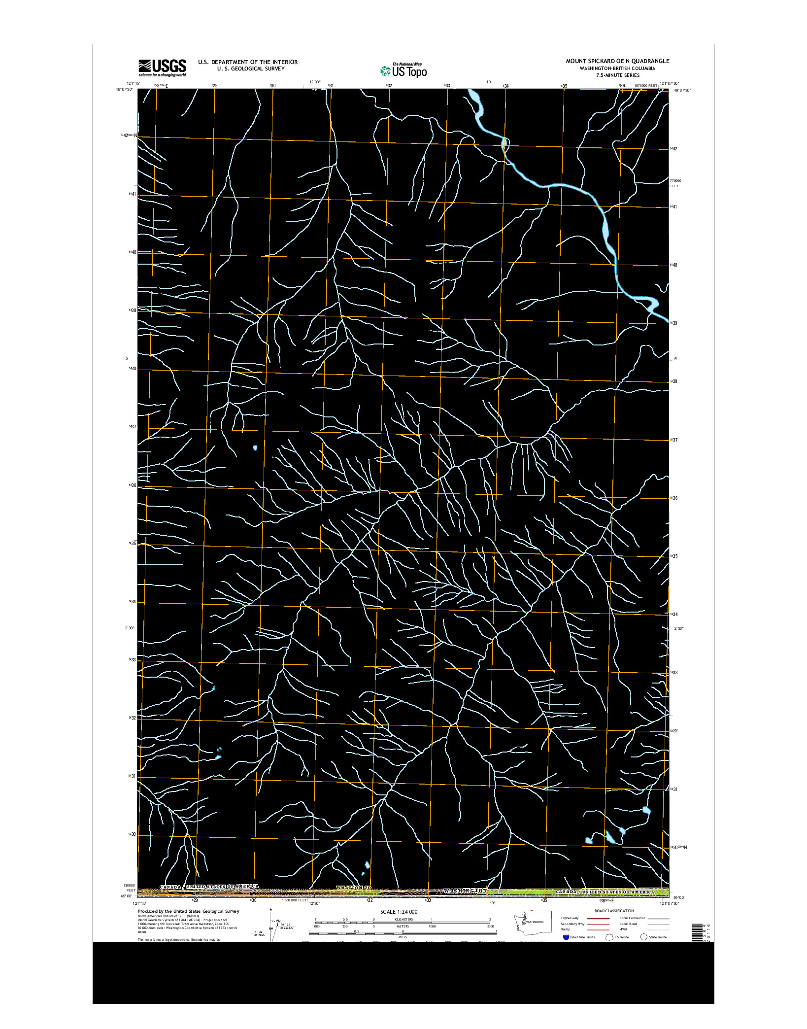 USGS US TOPO 7.5-MINUTE MAP FOR MOUNT SPICKARD OE N, WA-BC 2014