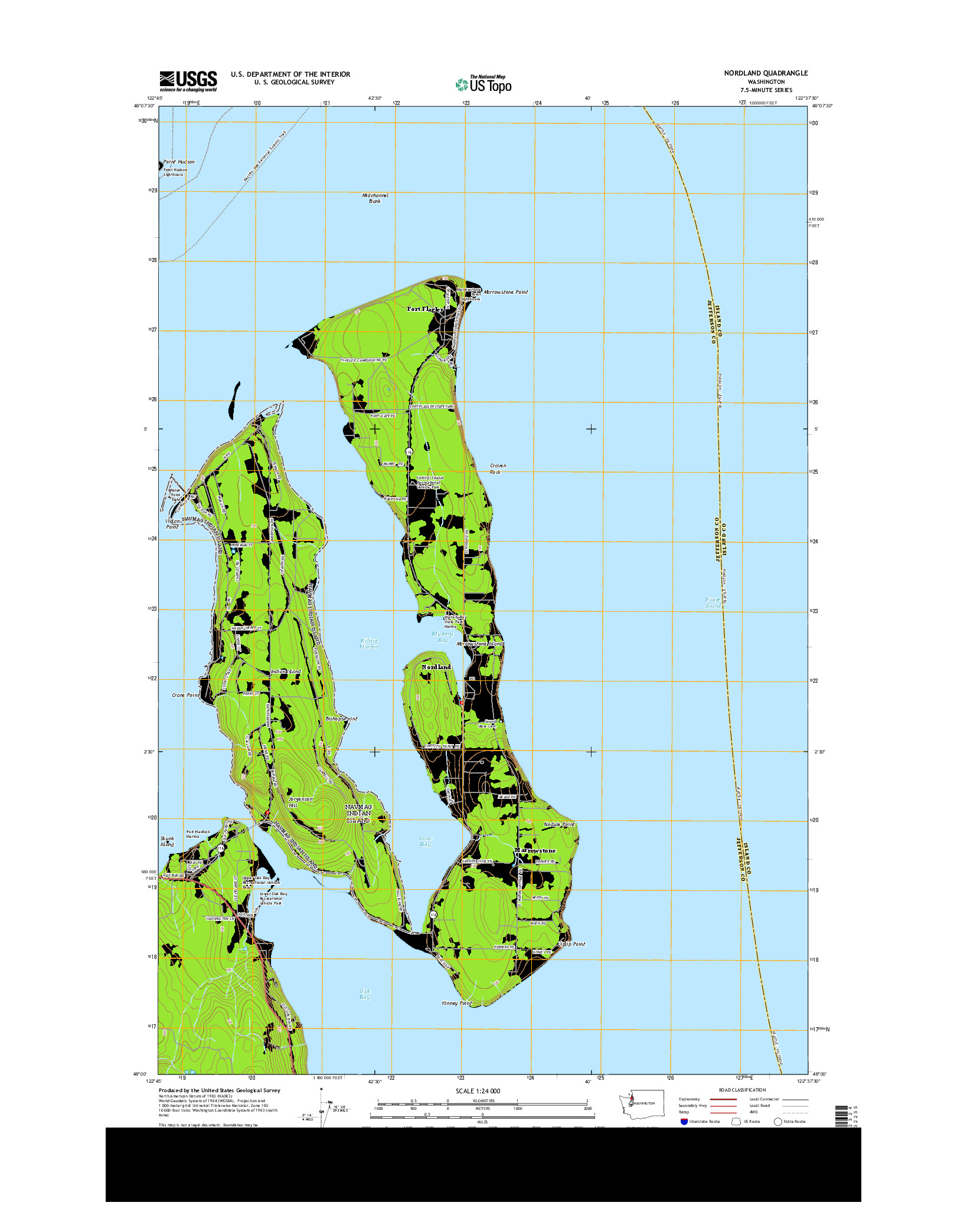 USGS US TOPO 7.5-MINUTE MAP FOR NORDLAND, WA 2014