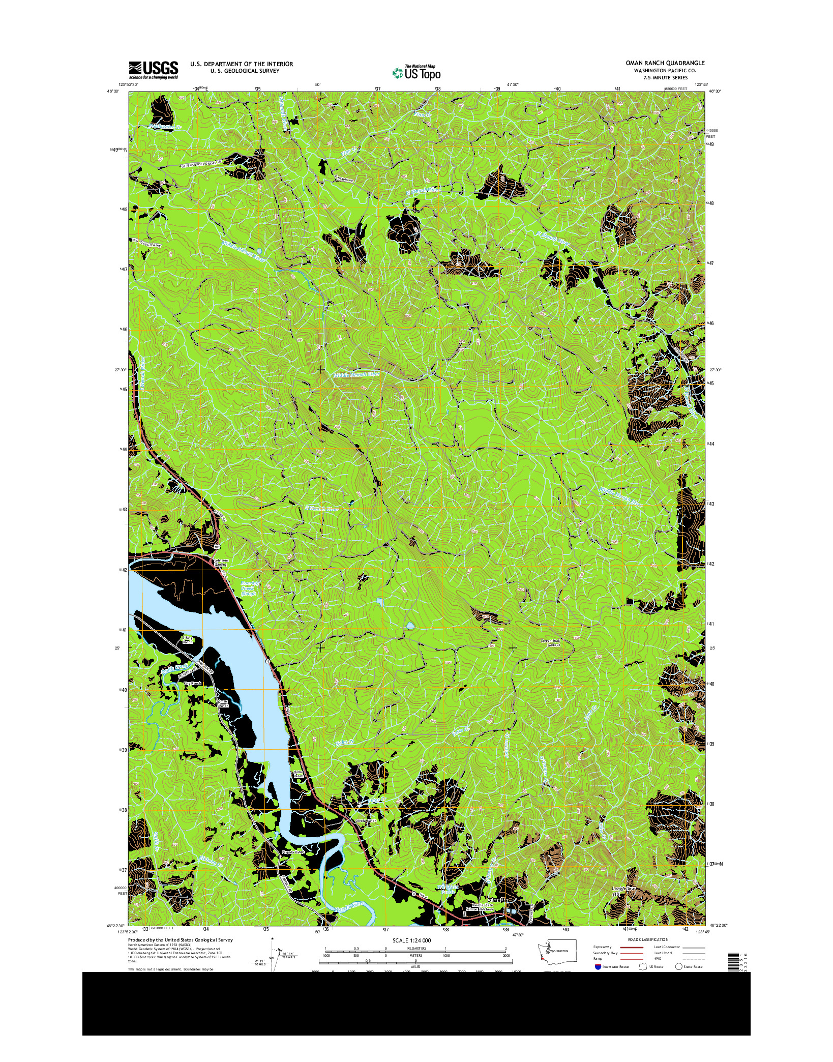 USGS US TOPO 7.5-MINUTE MAP FOR OMAN RANCH, WA 2014