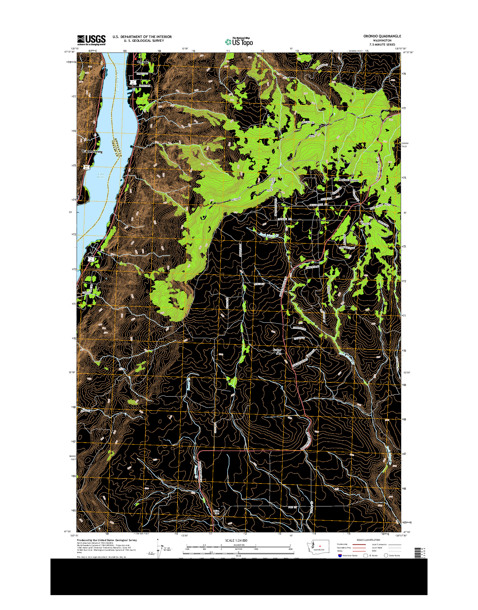 USGS US TOPO 7.5-MINUTE MAP FOR ORONDO, WA 2014