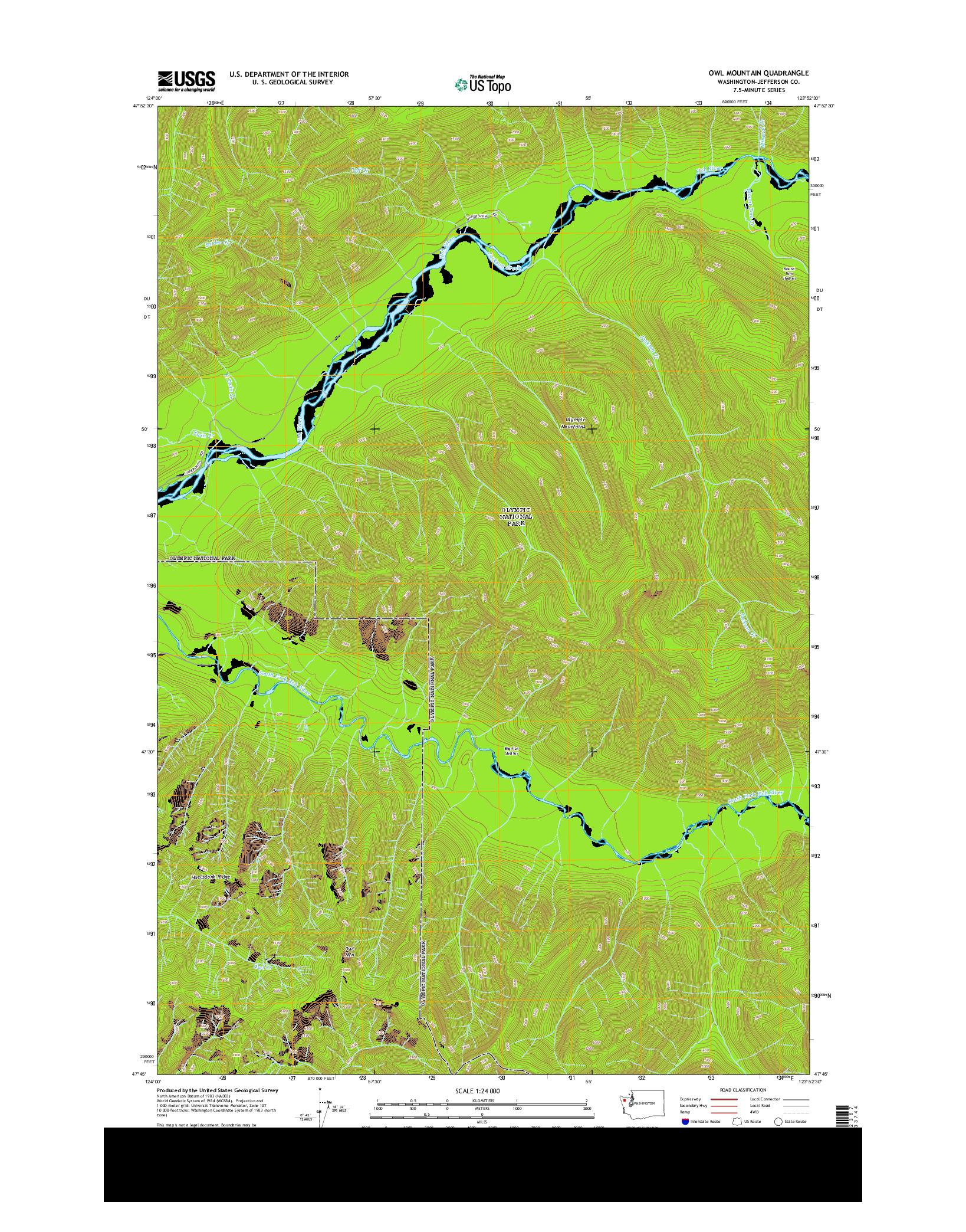 USGS US TOPO 7.5-MINUTE MAP FOR OWL MOUNTAIN, WA 2014