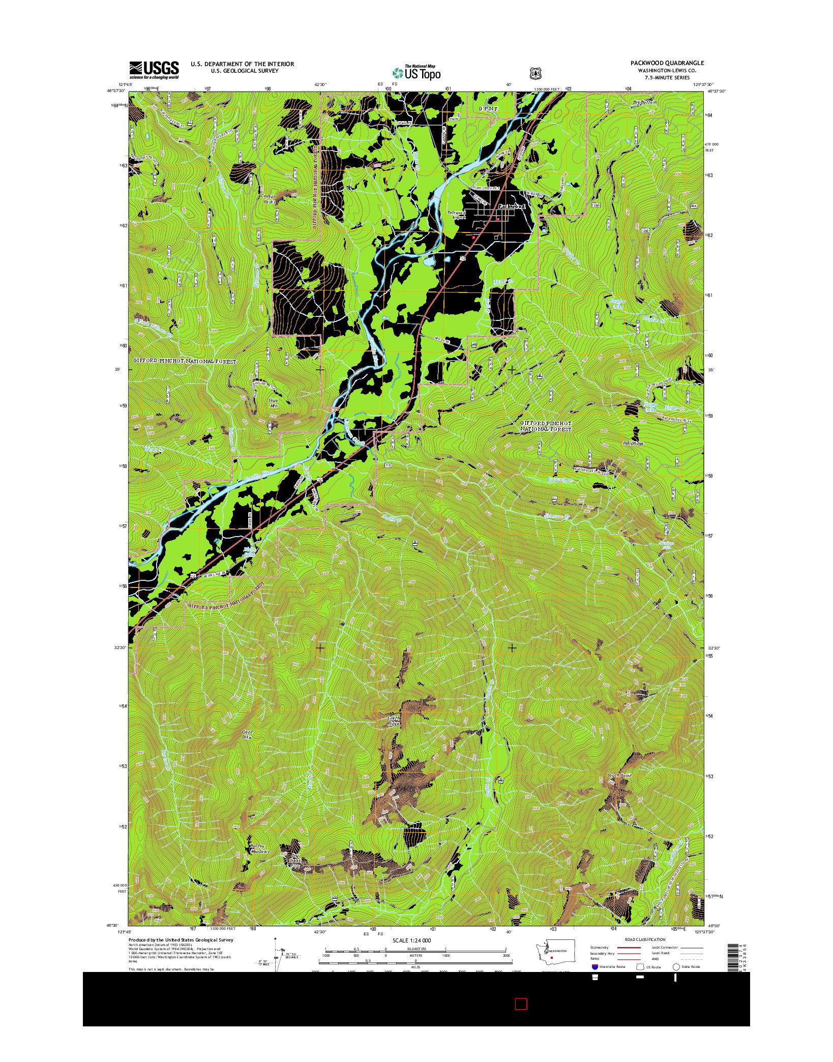 USGS US TOPO 7.5-MINUTE MAP FOR PACKWOOD, WA 2014