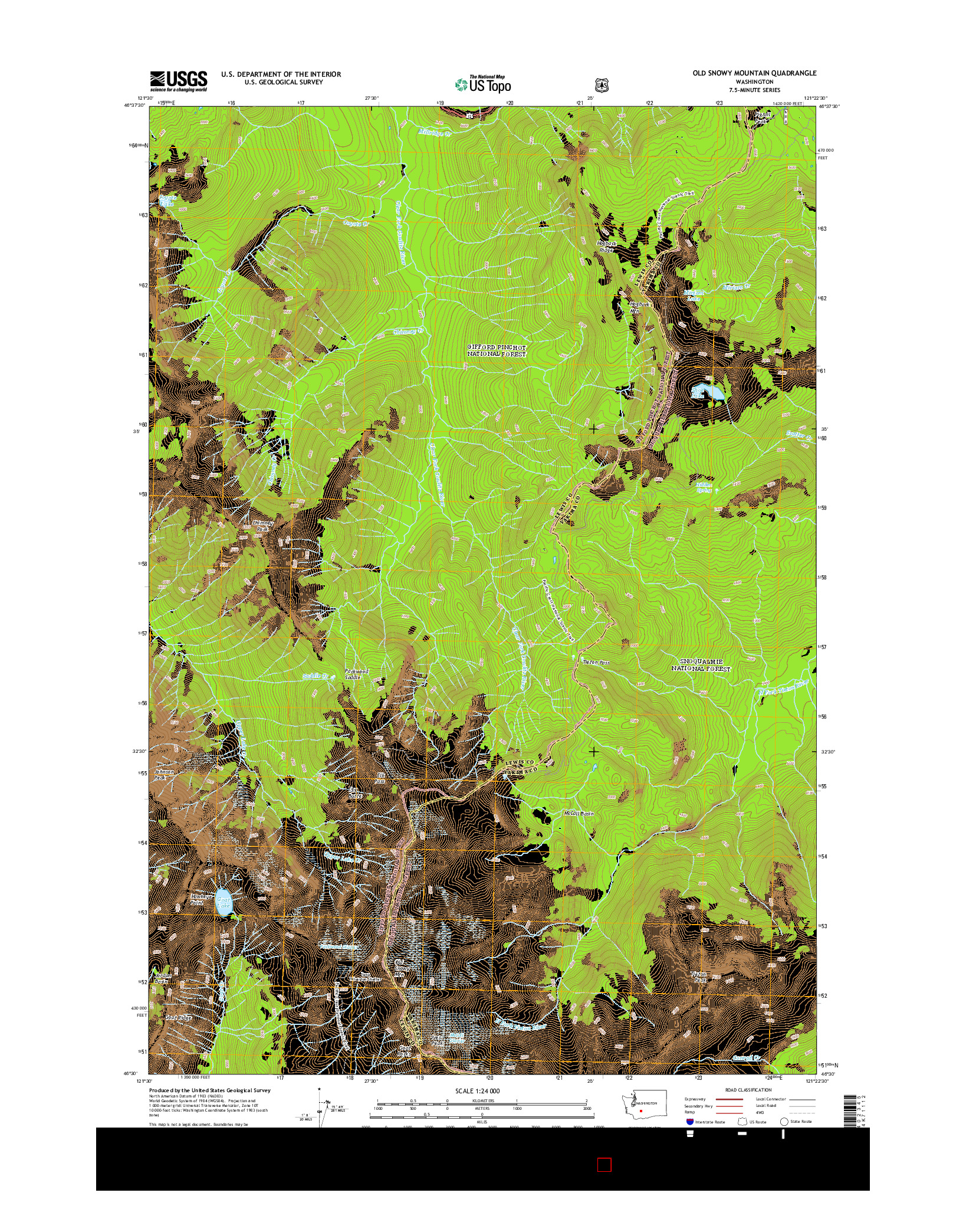 USGS US TOPO 7.5-MINUTE MAP FOR OLD SNOWY MOUNTAIN, WA 2014