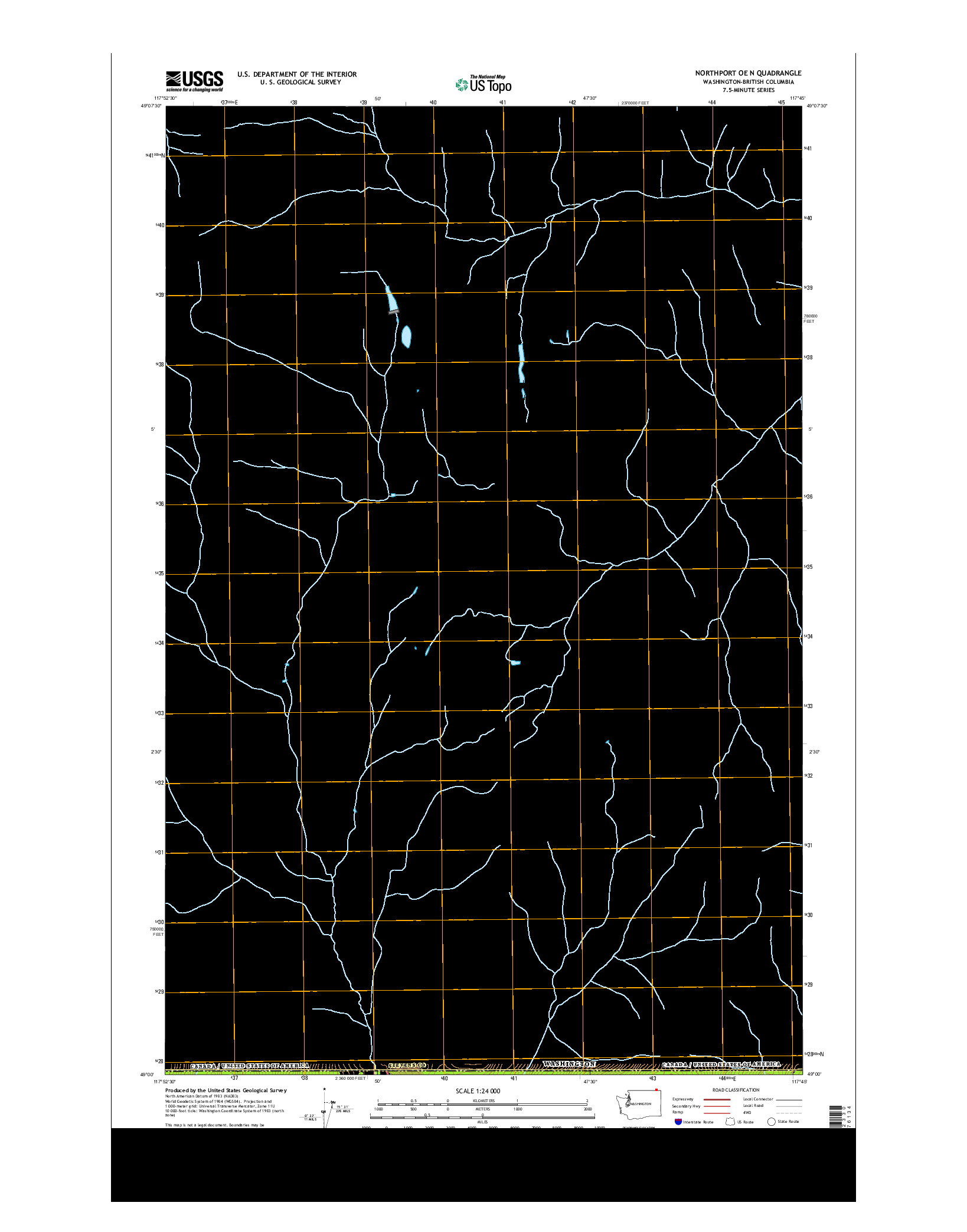 USGS US TOPO 7.5-MINUTE MAP FOR NORTHPORT OE N, WA-BC 2014