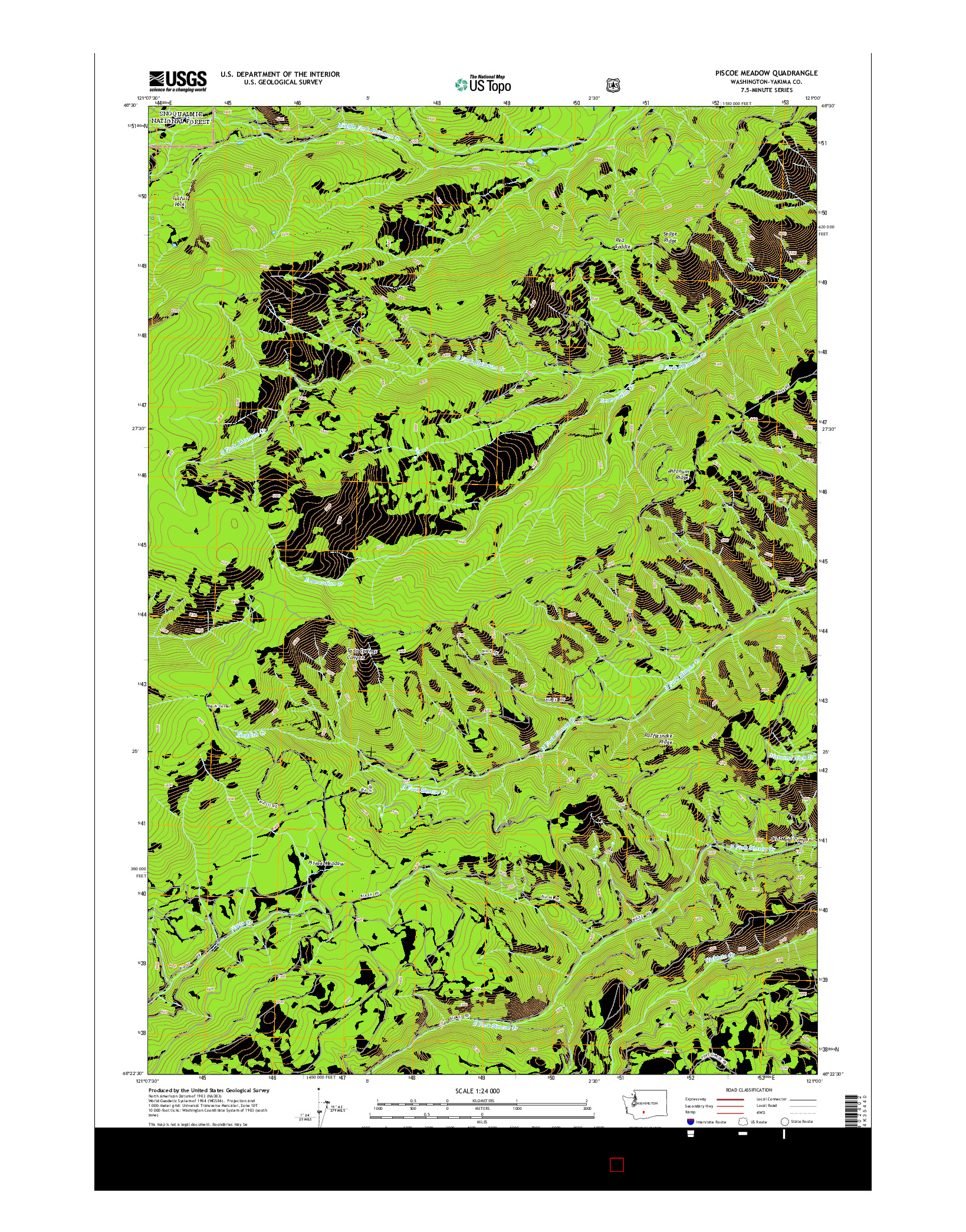 USGS US TOPO 7.5-MINUTE MAP FOR PISCOE MEADOW, WA 2014