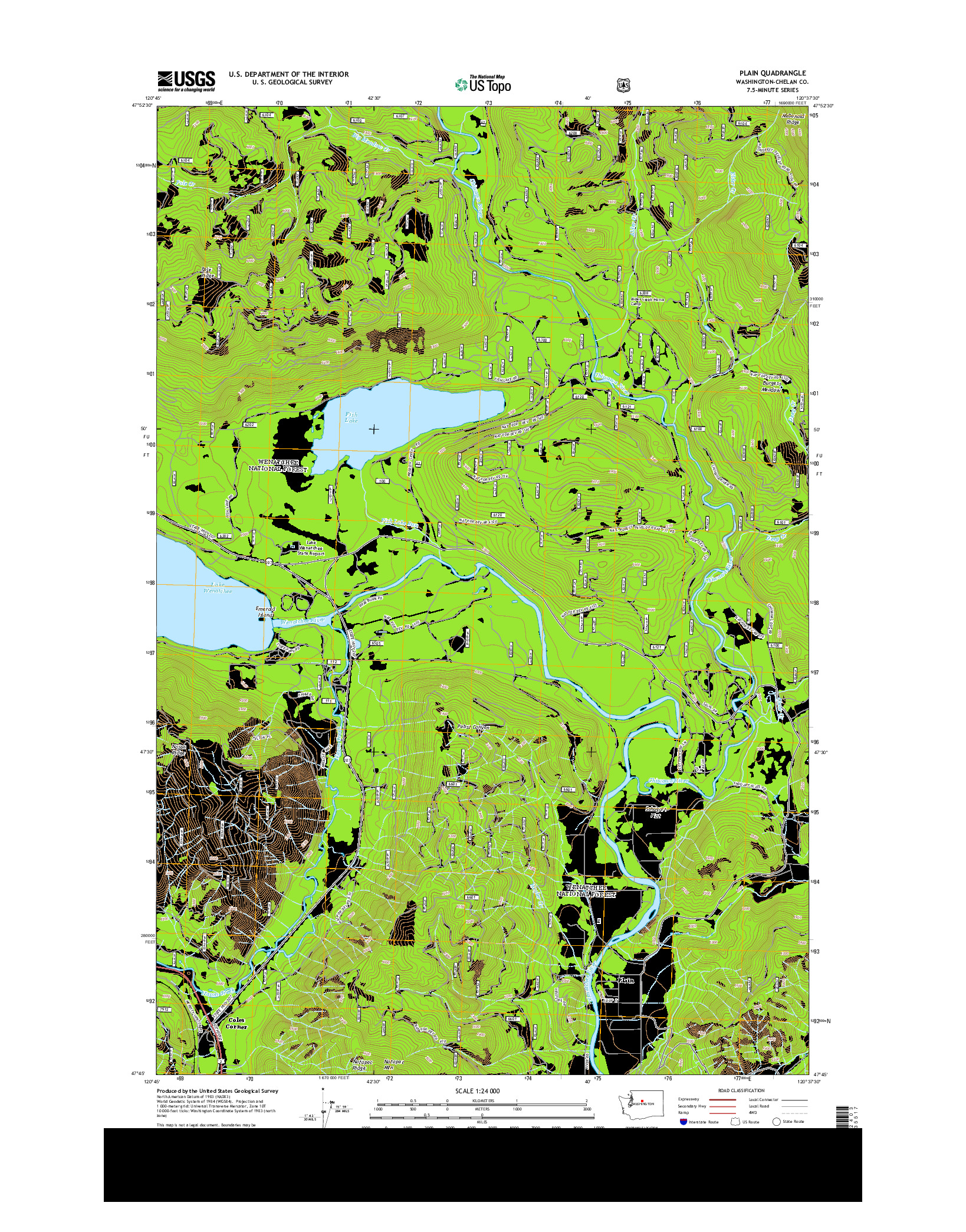 USGS US TOPO 7.5-MINUTE MAP FOR PLAIN, WA 2014