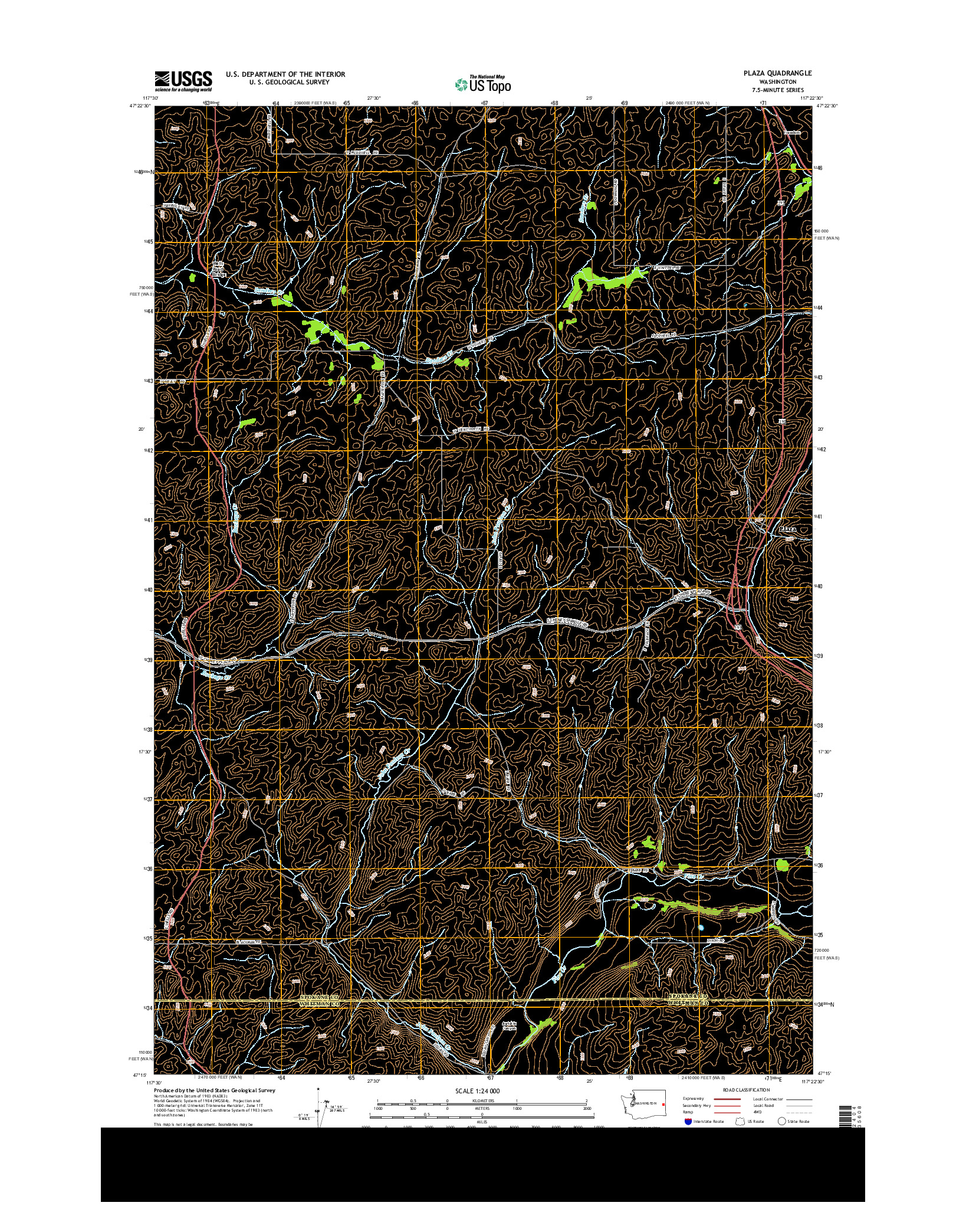 USGS US TOPO 7.5-MINUTE MAP FOR PLAZA, WA 2014