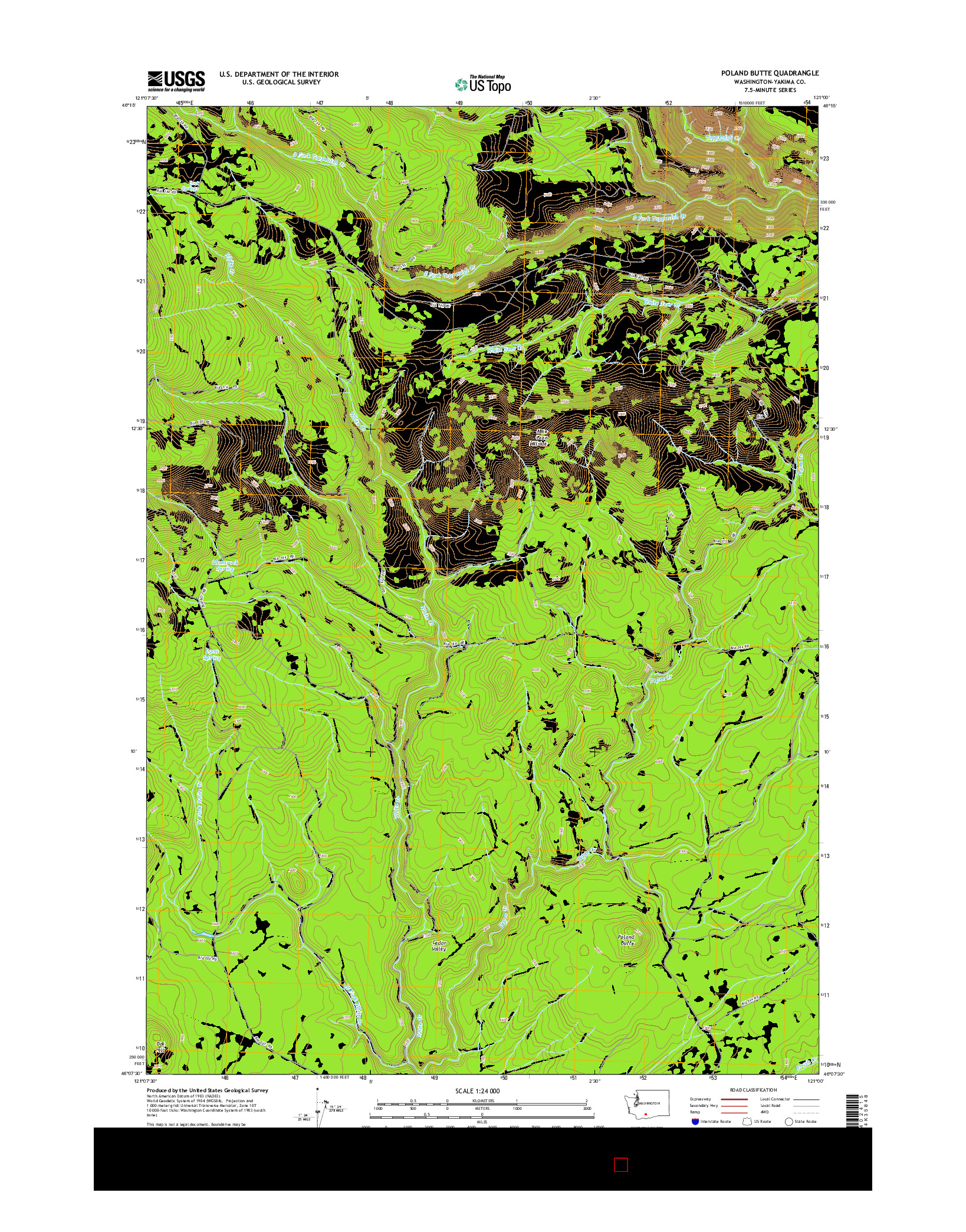 USGS US TOPO 7.5-MINUTE MAP FOR POLAND BUTTE, WA 2014