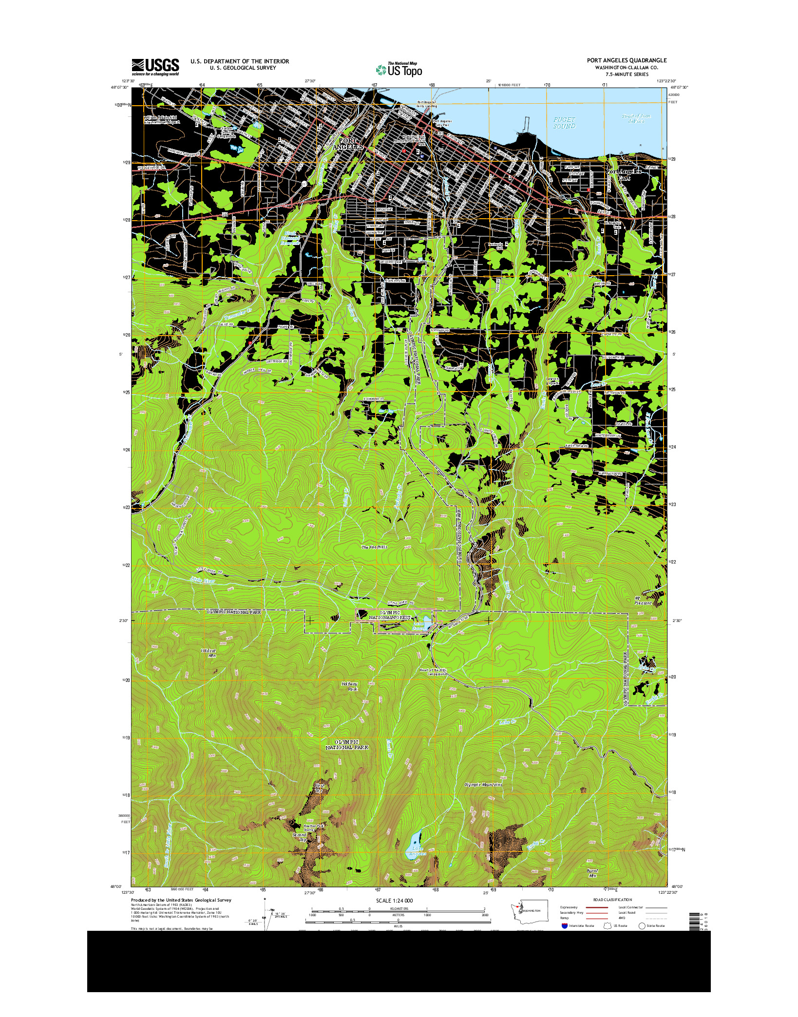 USGS US TOPO 7.5-MINUTE MAP FOR PORT ANGELES, WA 2014