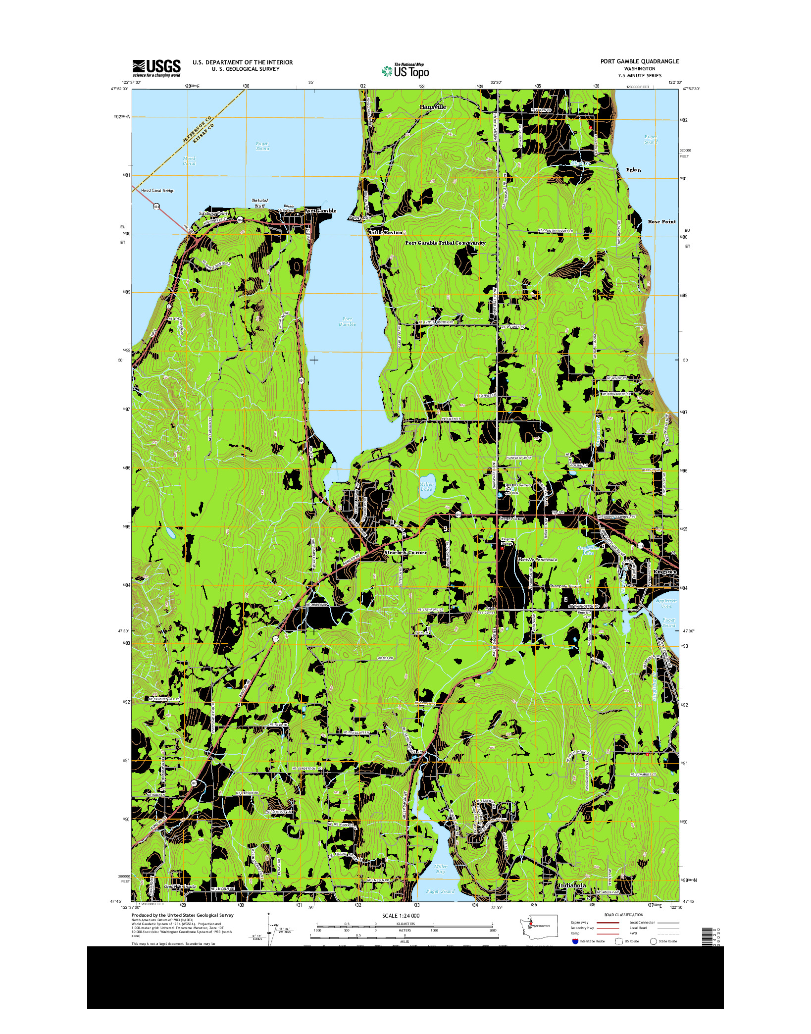 USGS US TOPO 7.5-MINUTE MAP FOR PORT GAMBLE, WA 2014