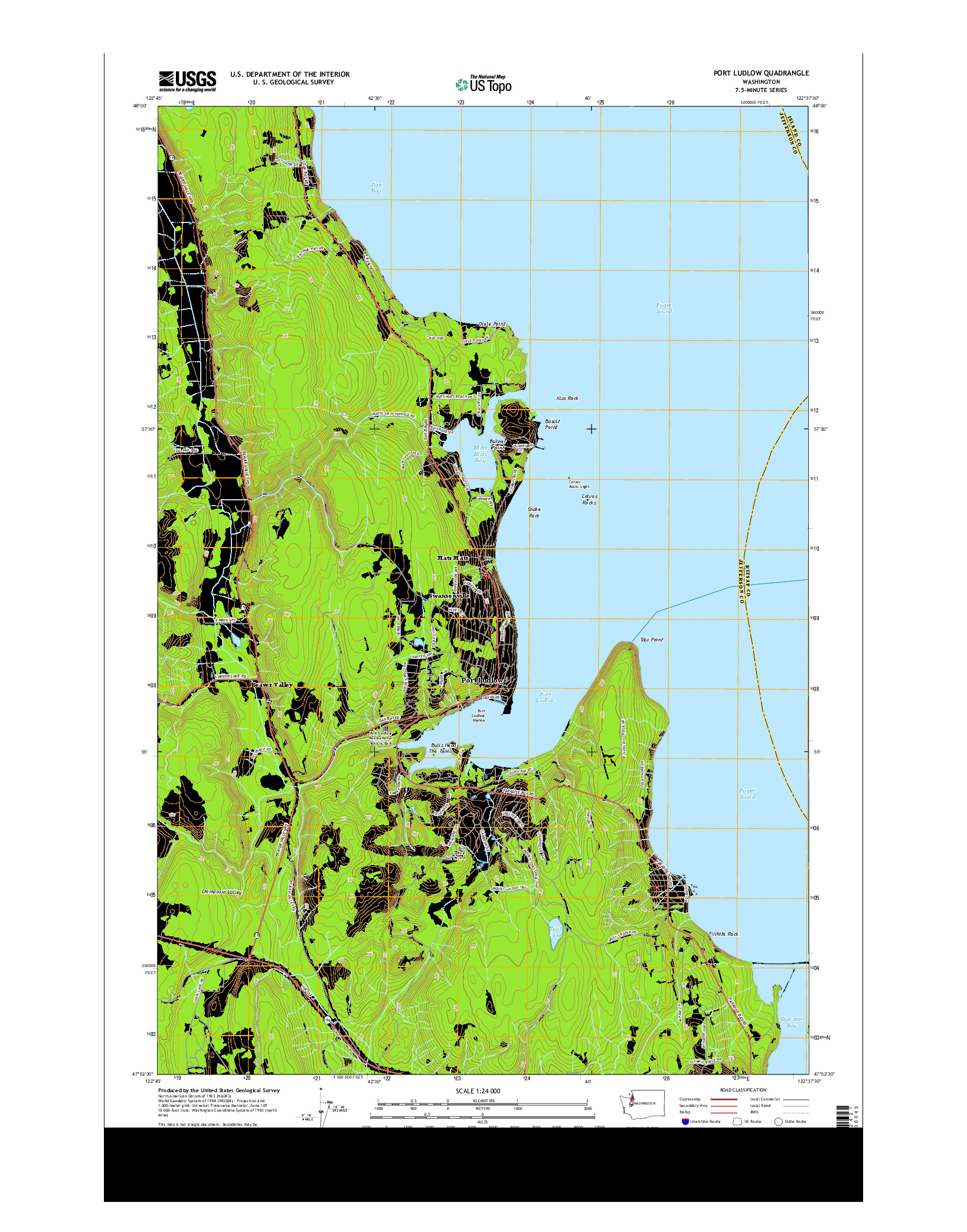 USGS US TOPO 7.5-MINUTE MAP FOR PORT LUDLOW, WA 2014