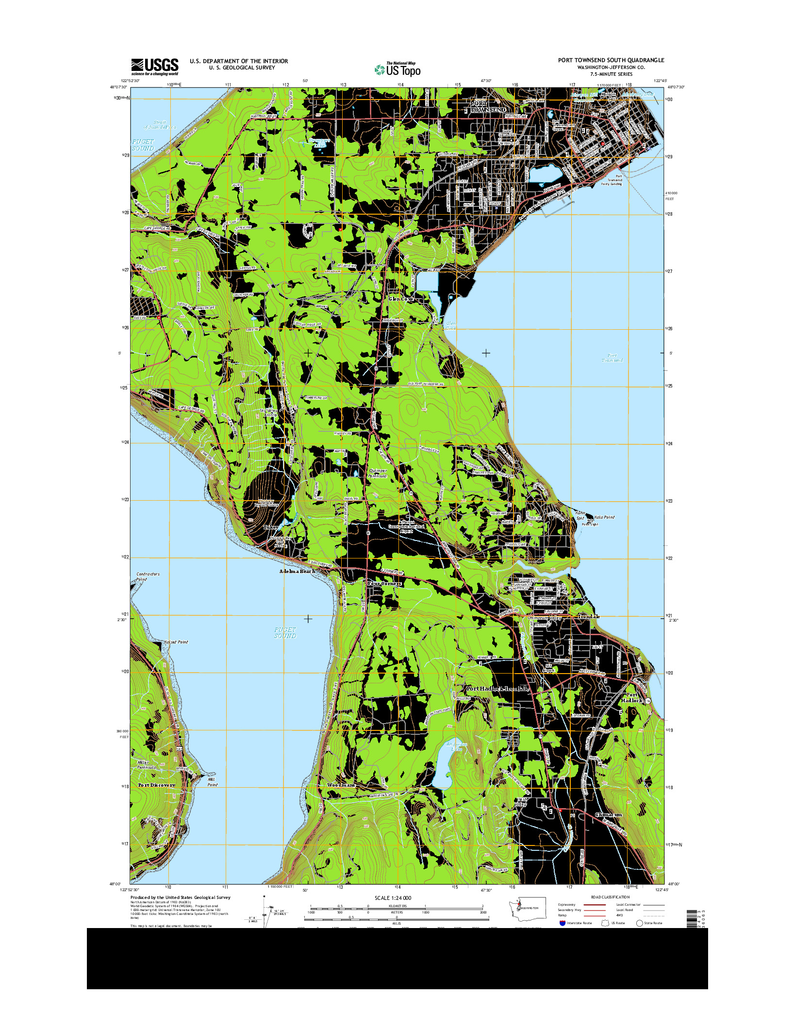 USGS US TOPO 7.5-MINUTE MAP FOR PORT TOWNSEND SOUTH, WA 2014