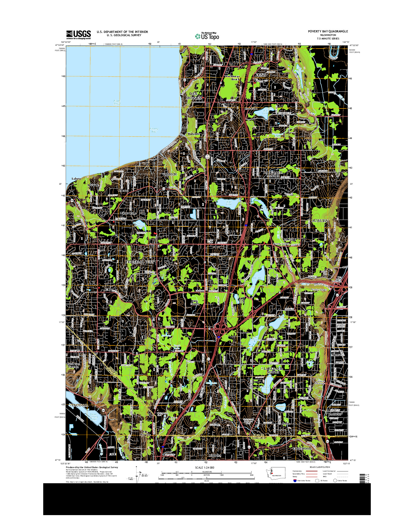 USGS US TOPO 7.5-MINUTE MAP FOR POVERTY BAY, WA 2014