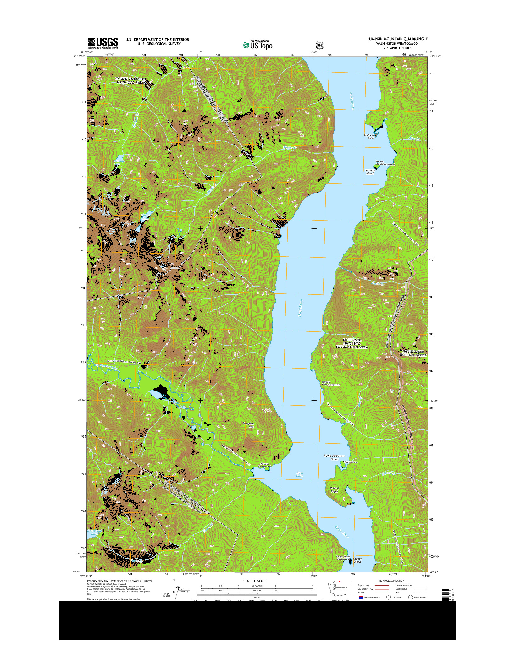 USGS US TOPO 7.5-MINUTE MAP FOR PUMPKIN MOUNTAIN, WA 2014