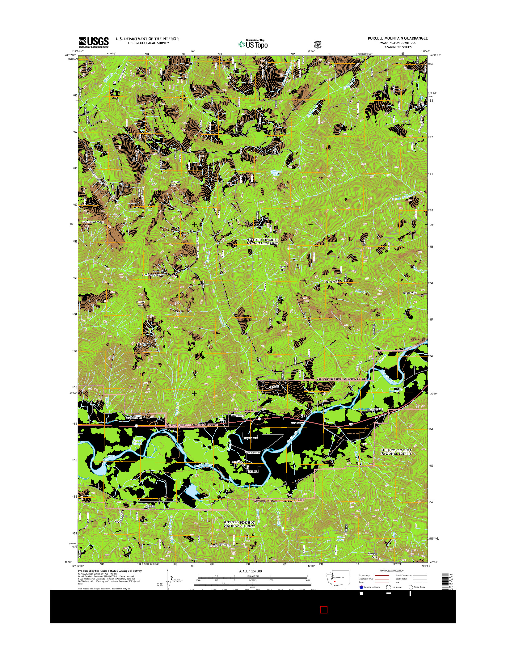 USGS US TOPO 7.5-MINUTE MAP FOR PURCELL MOUNTAIN, WA 2014