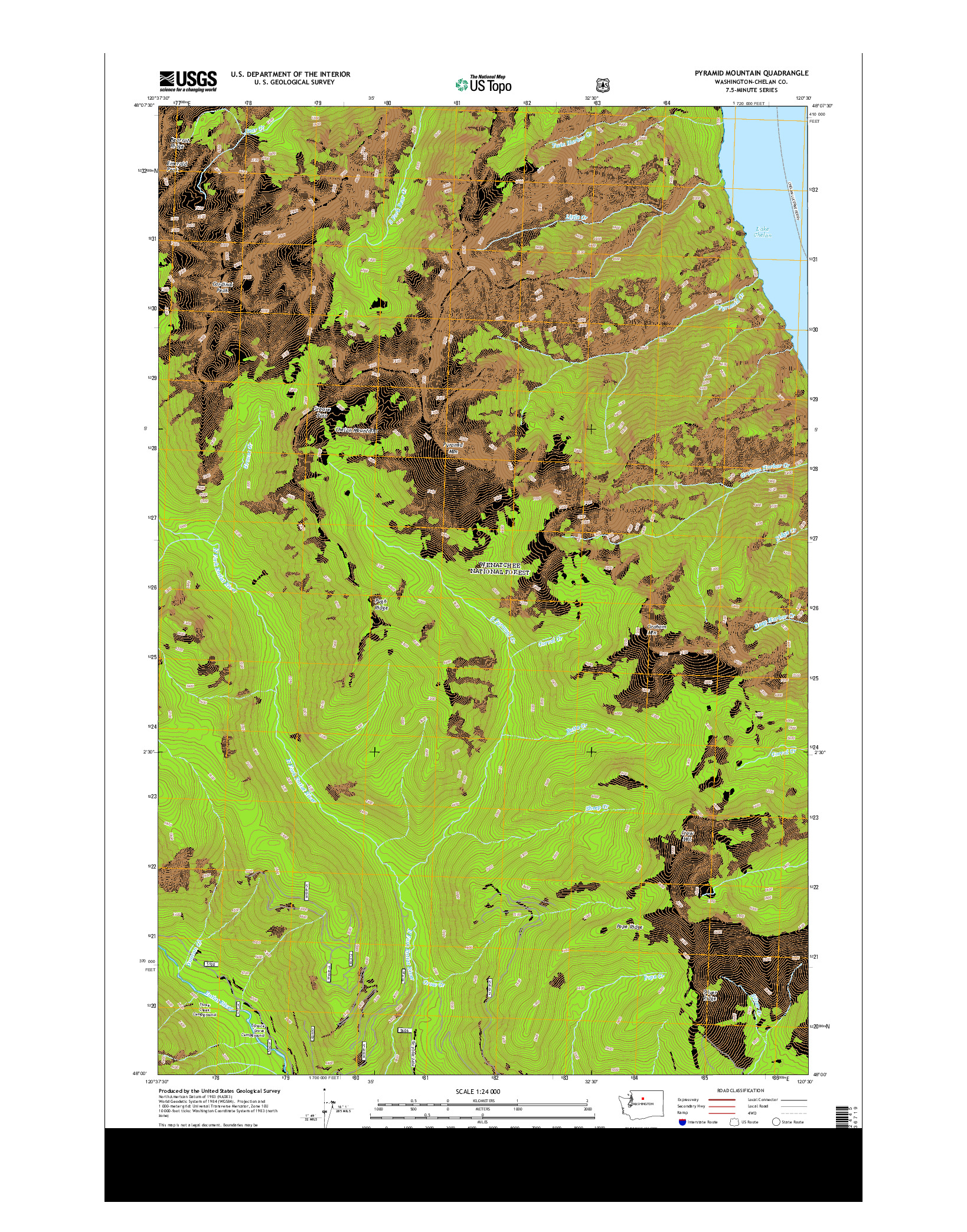 USGS US TOPO 7.5-MINUTE MAP FOR PYRAMID MOUNTAIN, WA 2014