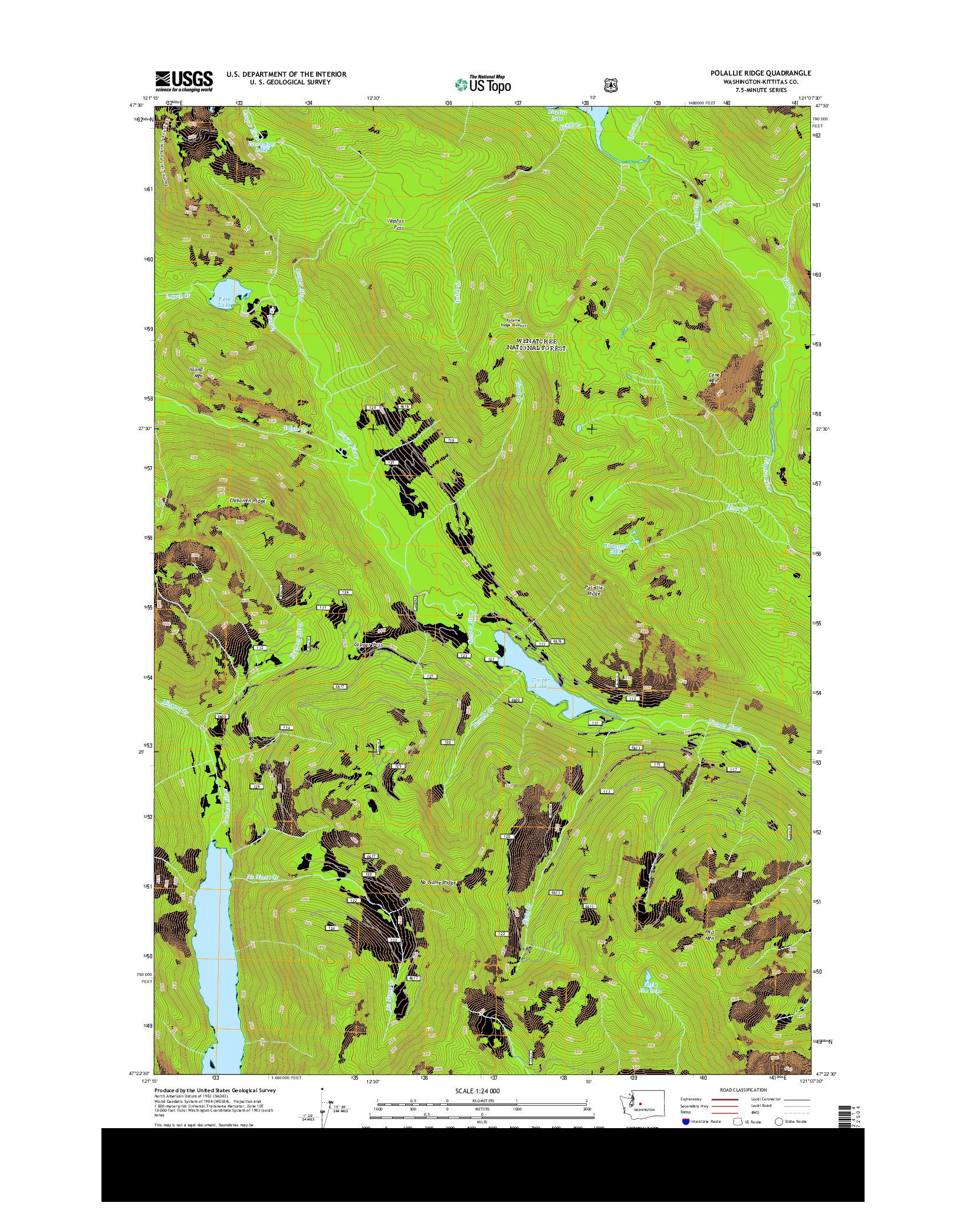 USGS US TOPO 7.5-MINUTE MAP FOR POLALLIE RIDGE, WA 2014