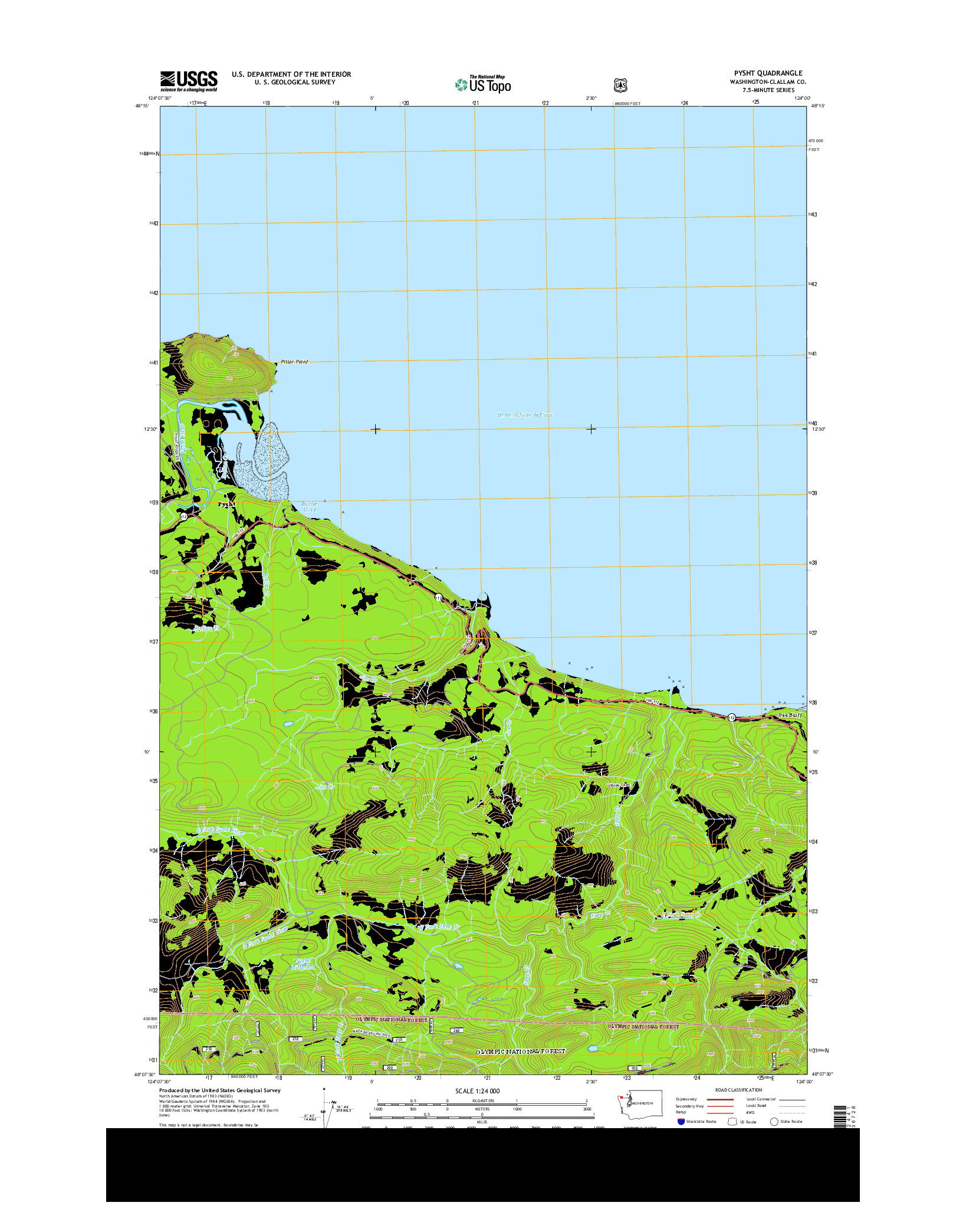 USGS US TOPO 7.5-MINUTE MAP FOR PYSHT, WA 2014