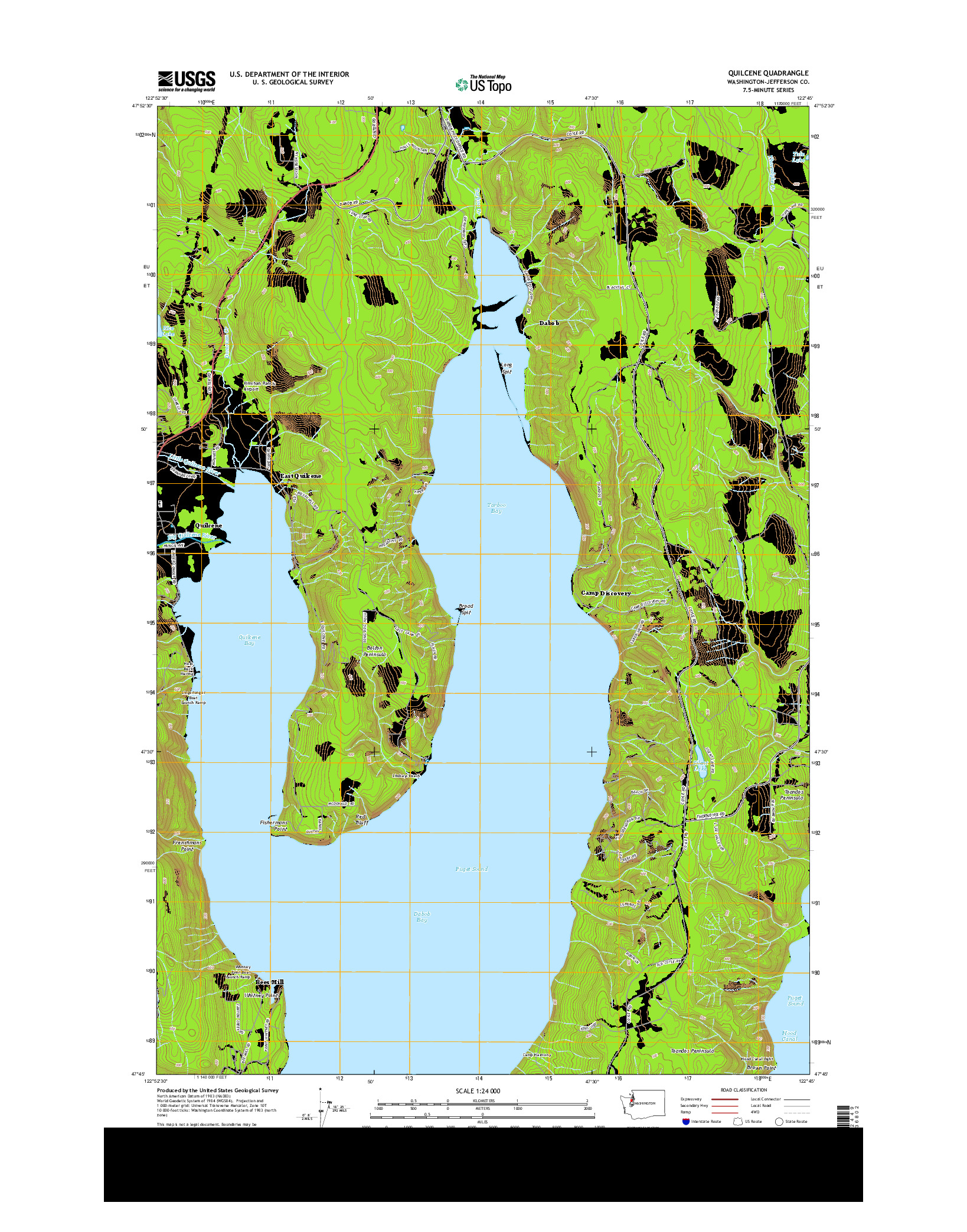 USGS US TOPO 7.5-MINUTE MAP FOR QUILCENE, WA 2014