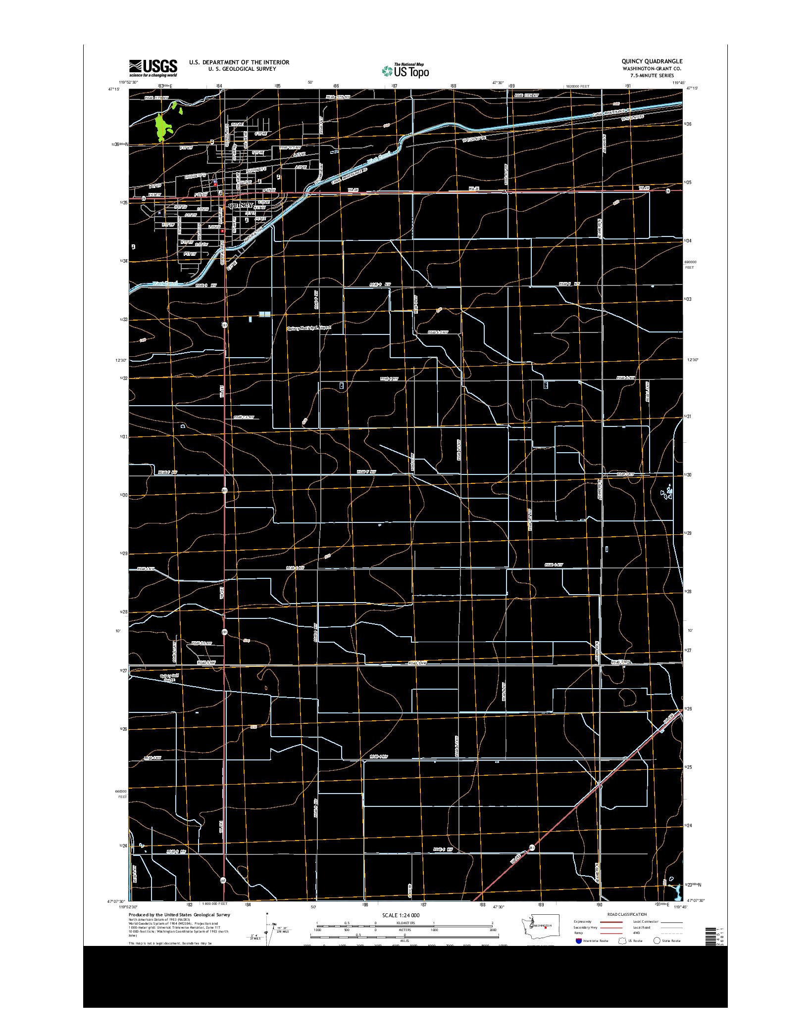 USGS US TOPO 7.5-MINUTE MAP FOR QUINCY, WA 2014