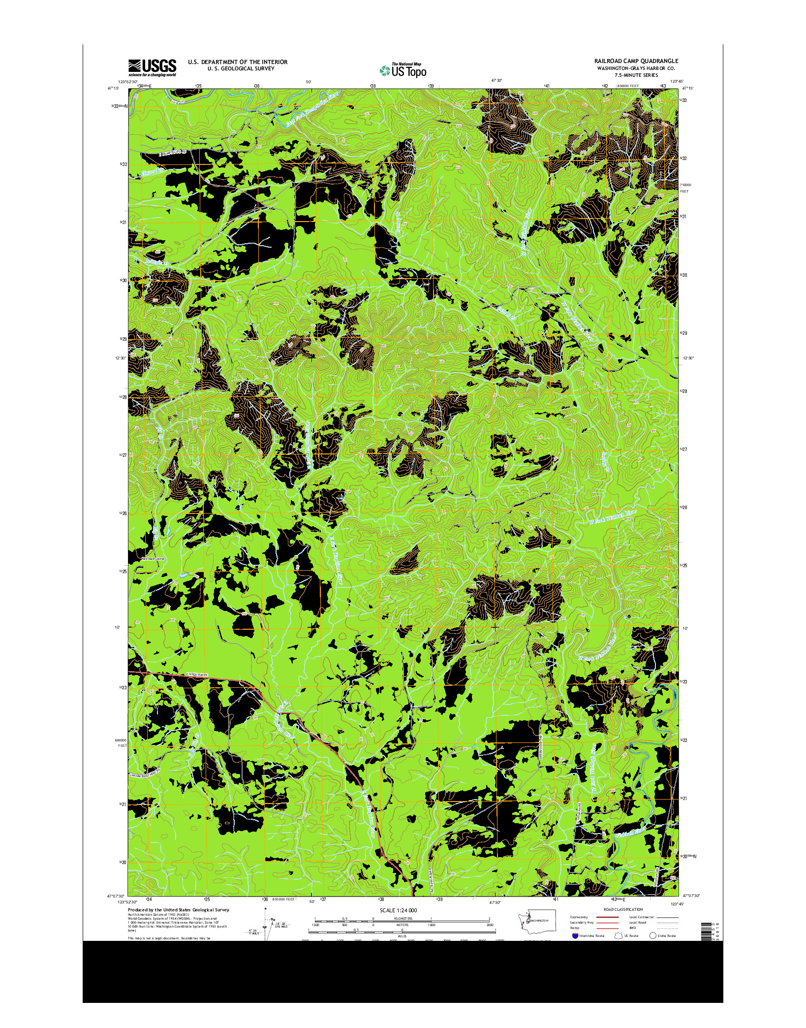 USGS US TOPO 7.5-MINUTE MAP FOR RAILROAD CAMP, WA 2014