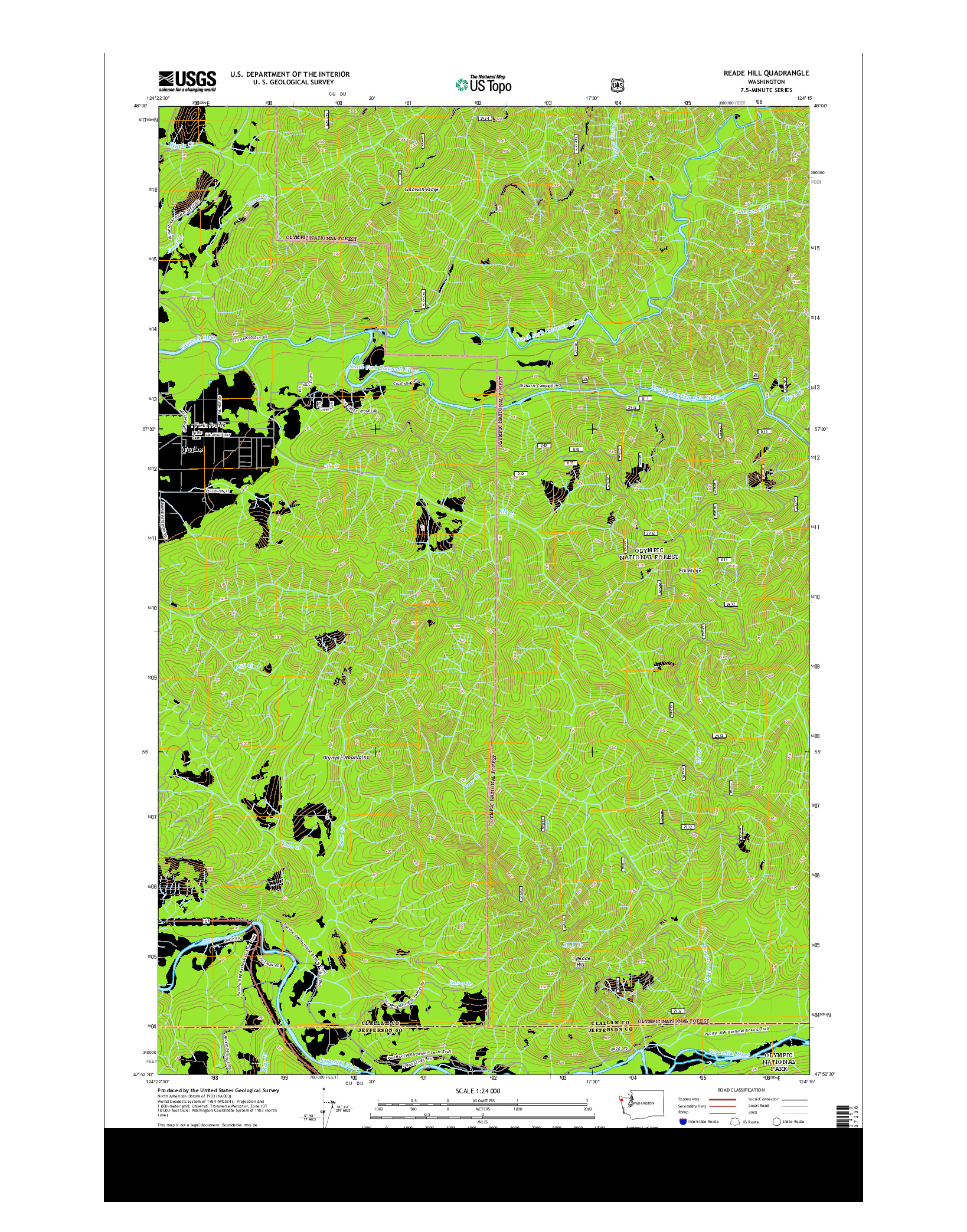 USGS US TOPO 7.5-MINUTE MAP FOR READE HILL, WA 2014