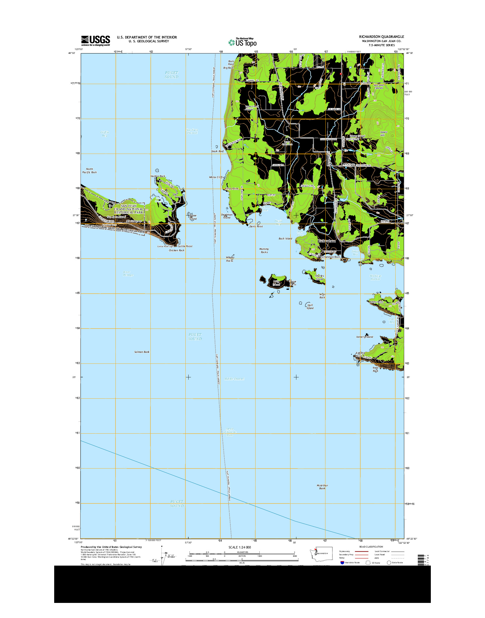 USGS US TOPO 7.5-MINUTE MAP FOR RICHARDSON, WA 2014