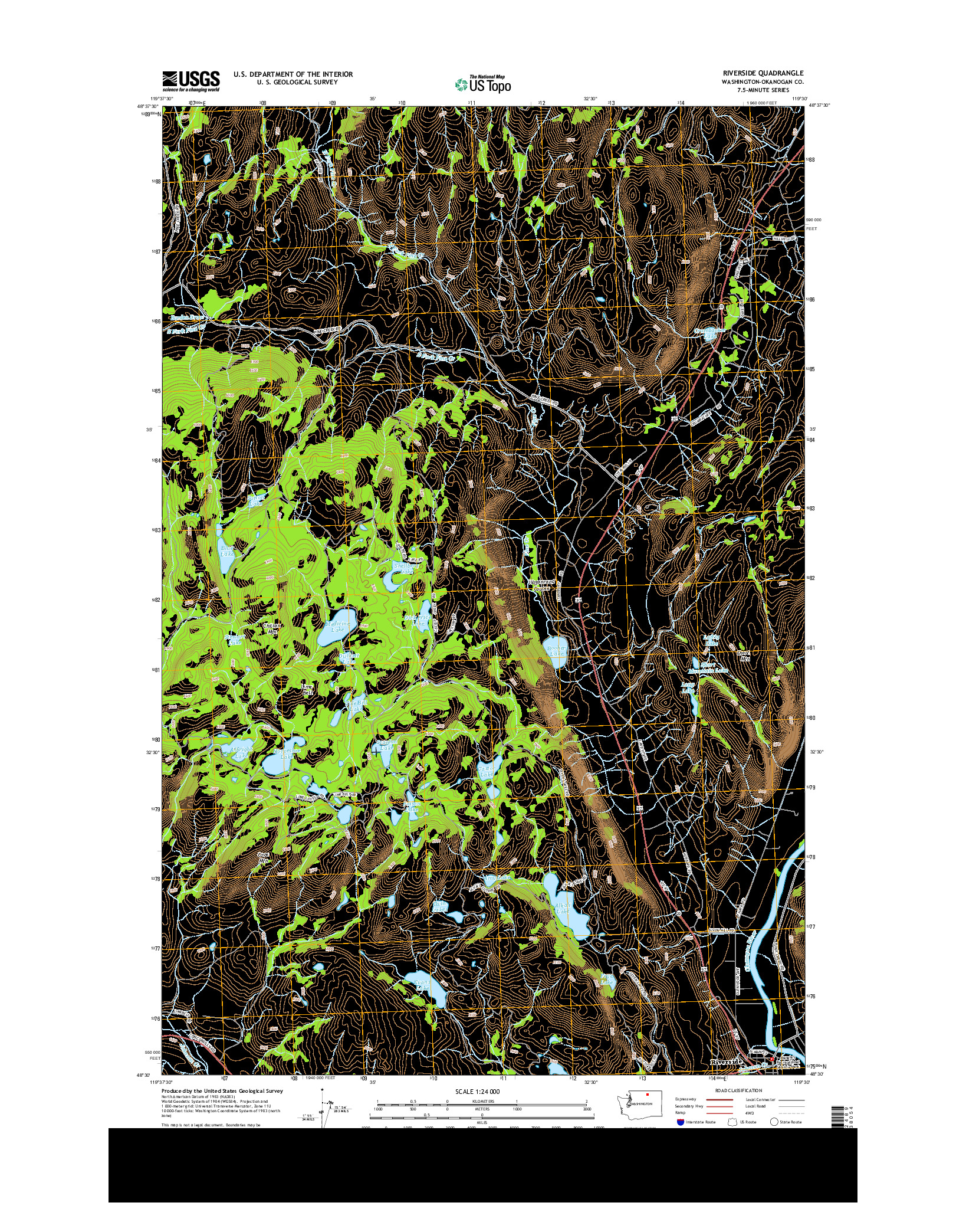 USGS US TOPO 7.5-MINUTE MAP FOR RIVERSIDE, WA 2014