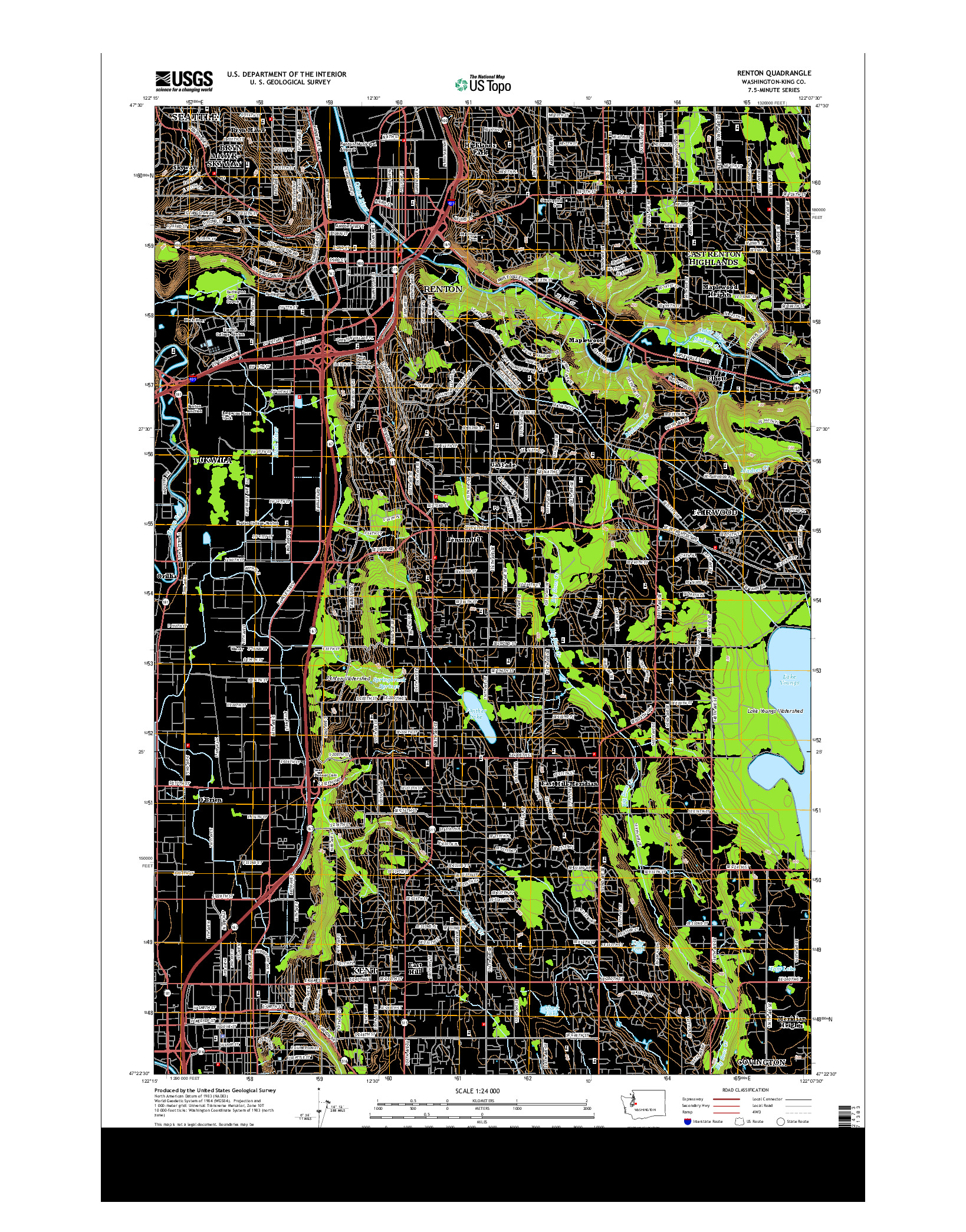 USGS US TOPO 7.5-MINUTE MAP FOR RENTON, WA 2014