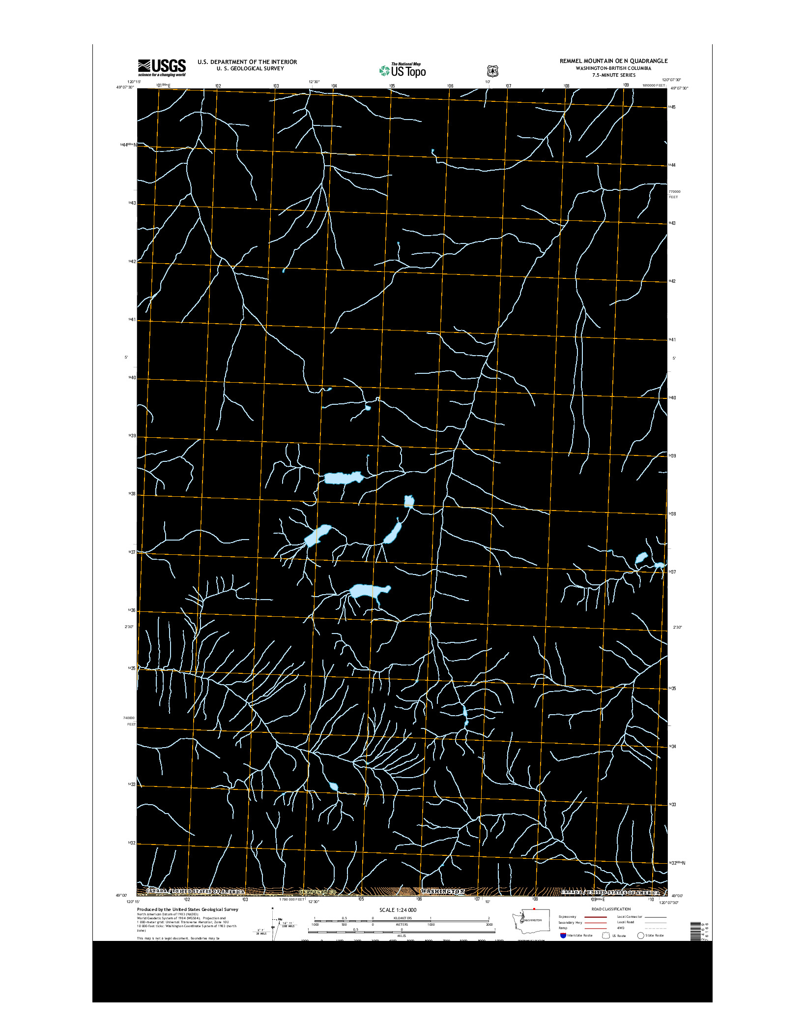 USGS US TOPO 7.5-MINUTE MAP FOR REMMEL MOUNTAIN OE N, WA-BC 2014