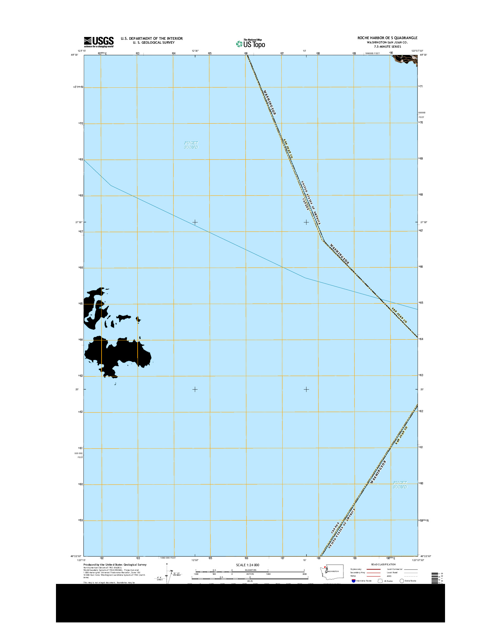 USGS US TOPO 7.5-MINUTE MAP FOR ROCHE HARBOR OE S, WA 2014