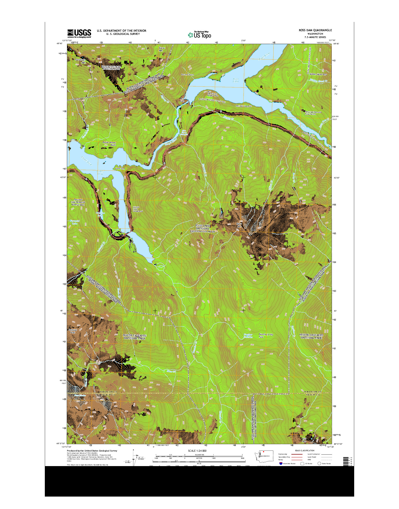 USGS US TOPO 7.5-MINUTE MAP FOR ROSS DAM, WA 2014