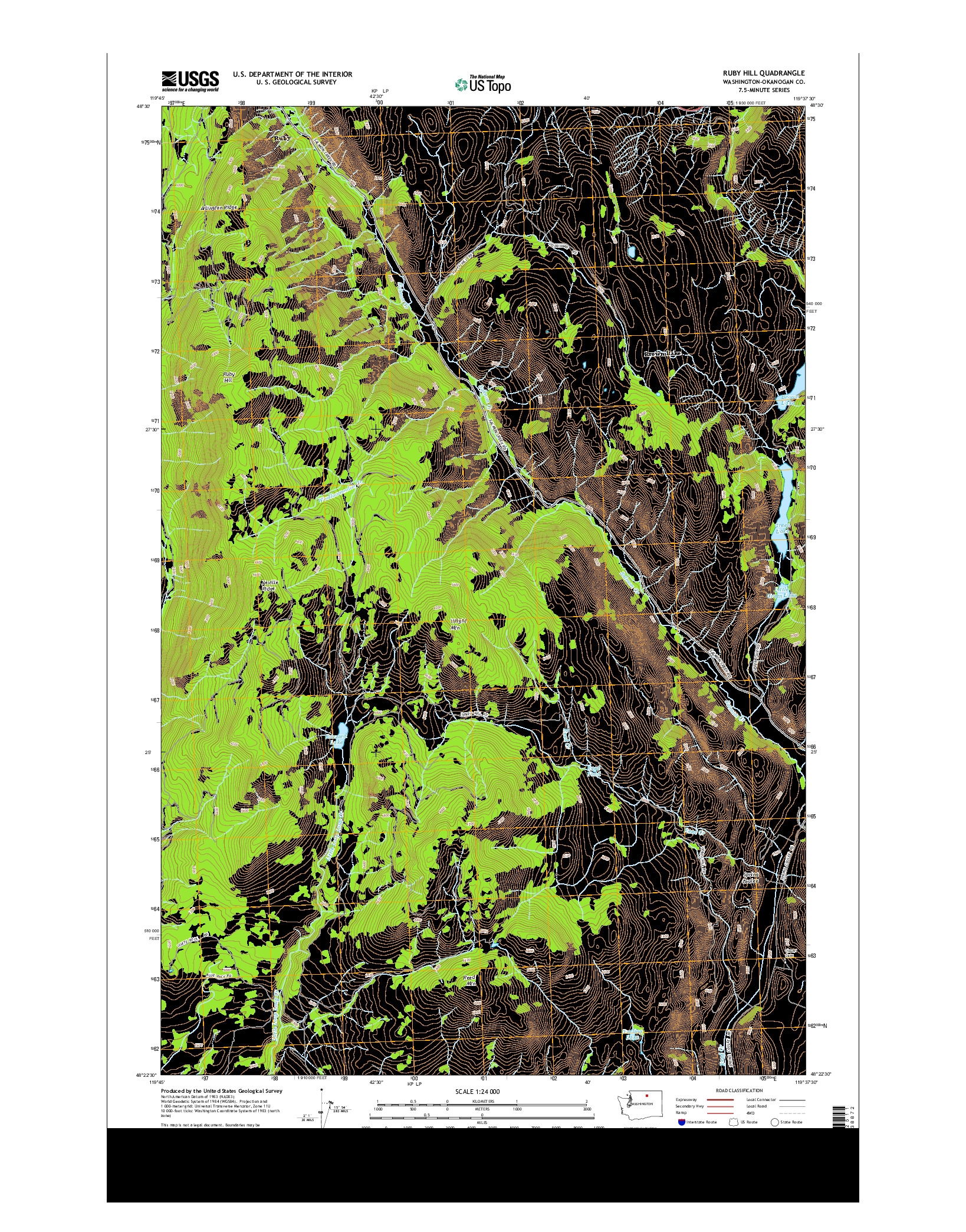 USGS US TOPO 7.5-MINUTE MAP FOR RUBY HILL, WA 2014